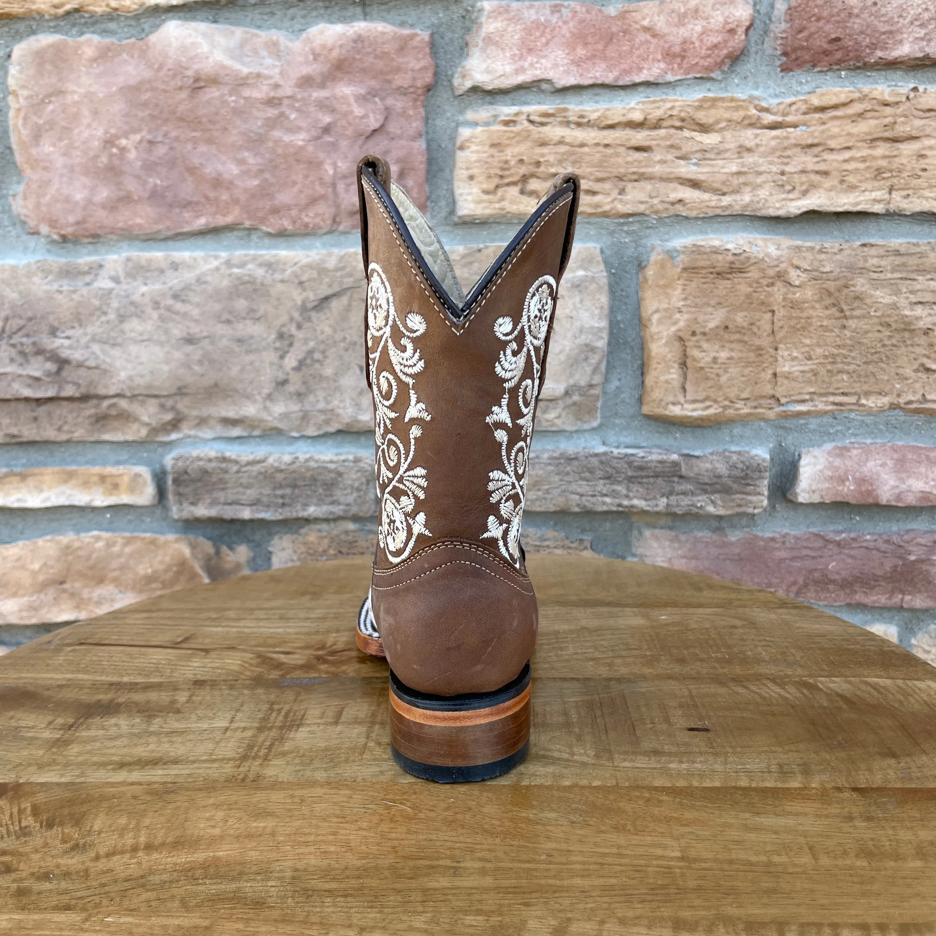 Anaid Brown/White Design Girl Boots