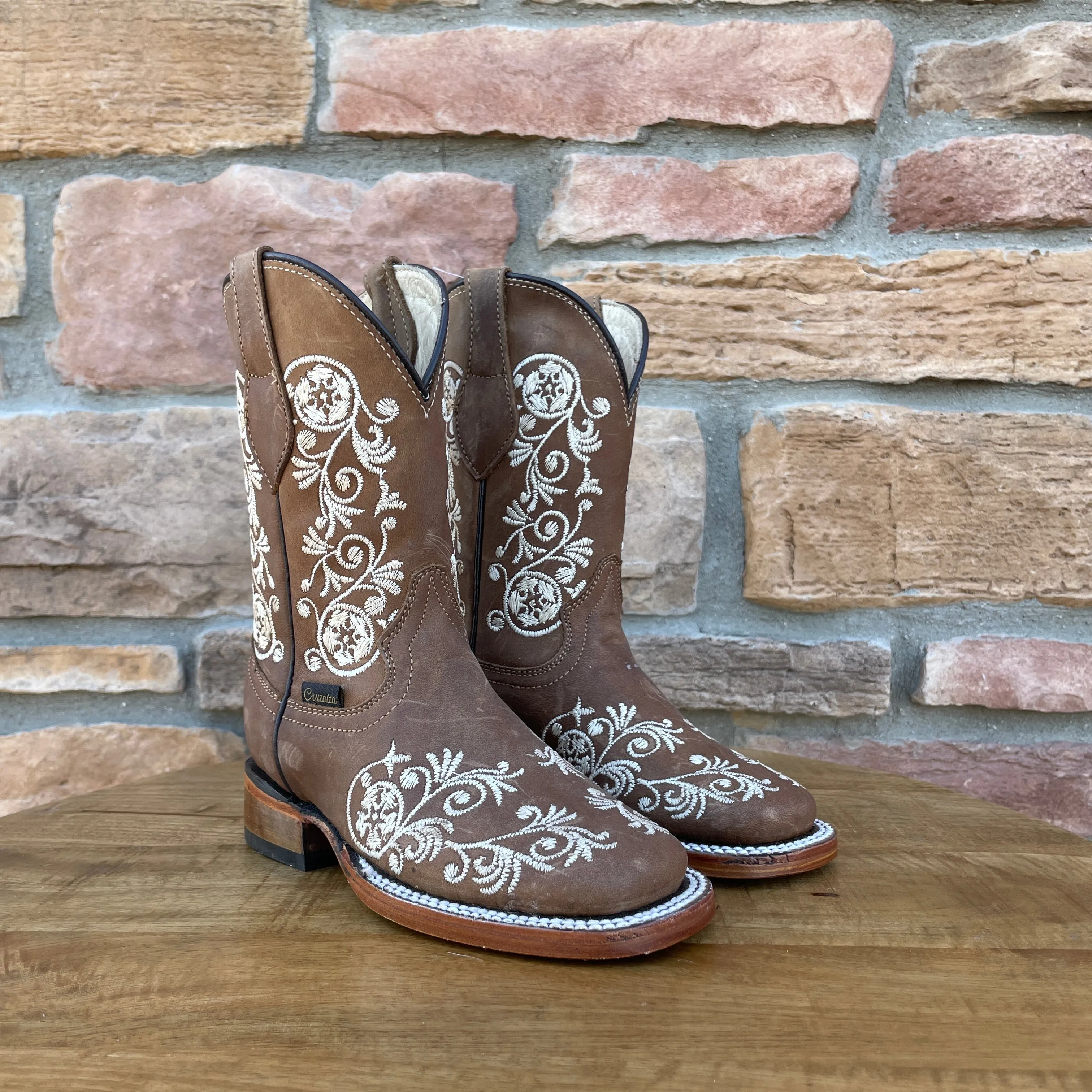 Anaid Brown/White Design Girl Boots