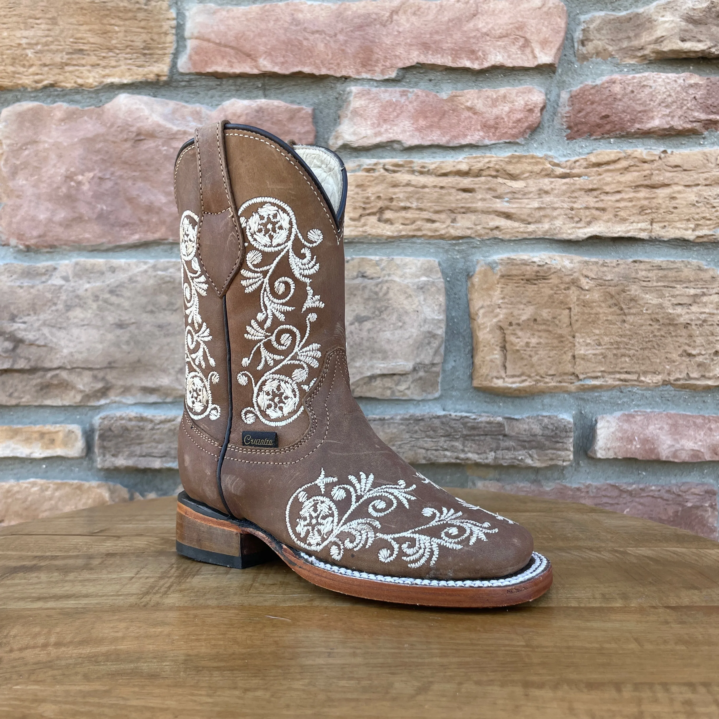 Anaid Brown/White Design Girl Boots