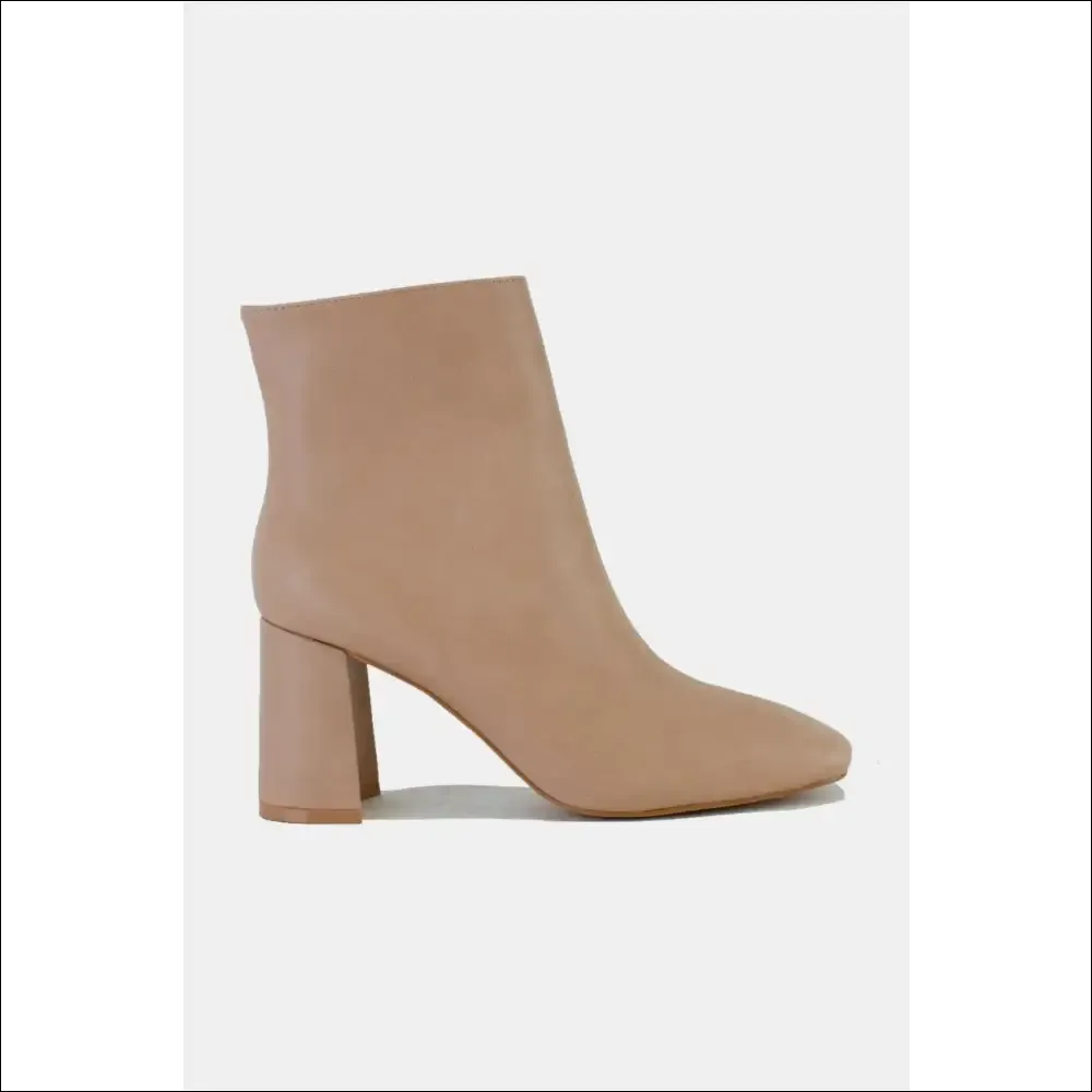 Beast Fashion PU Leather Block Heel Boots with Zippers