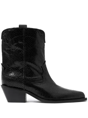 Bimba y Lola snakeskin cowboy boots