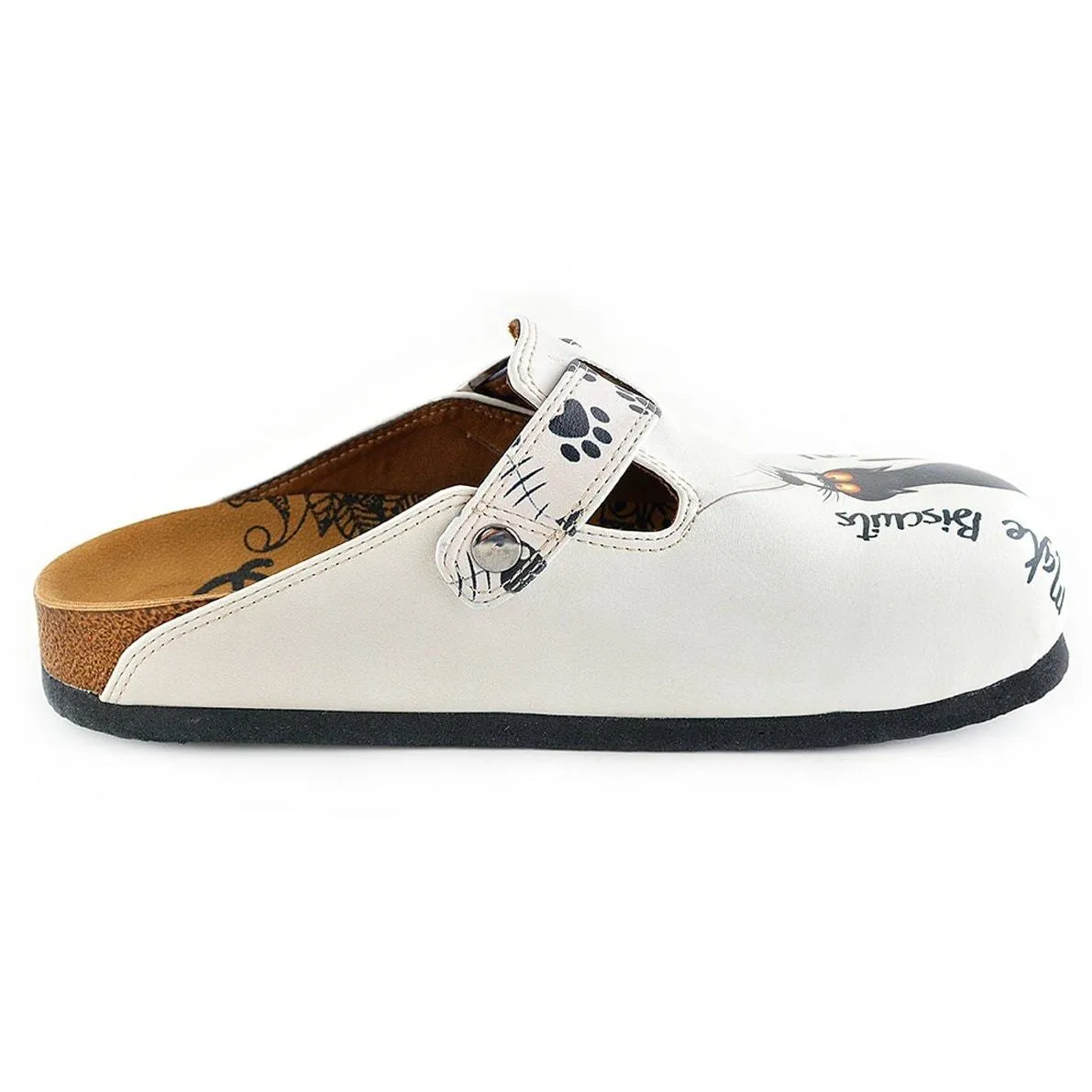 Black Paw and Cute Naughty Animals Patterned Clogs - WCAL342