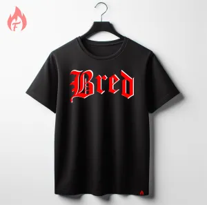 Black "Bred" T-Shirt To Match Air Jordan 4 Bred Re-Imagined Men's Streetwear Tees