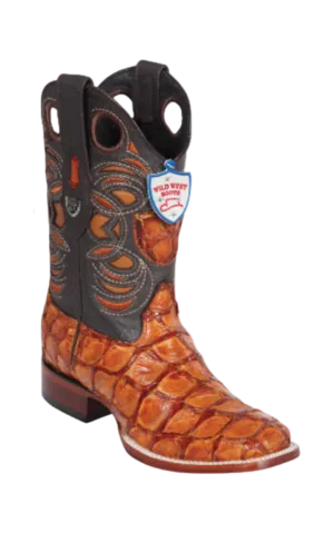 Bota de Pirarucu Original Horma Punta Recortada Wild West