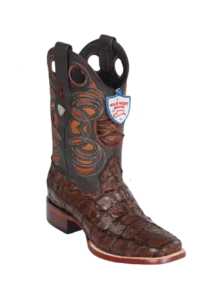 Bota de Pirarucu Original Horma Punta Recortada Wild West