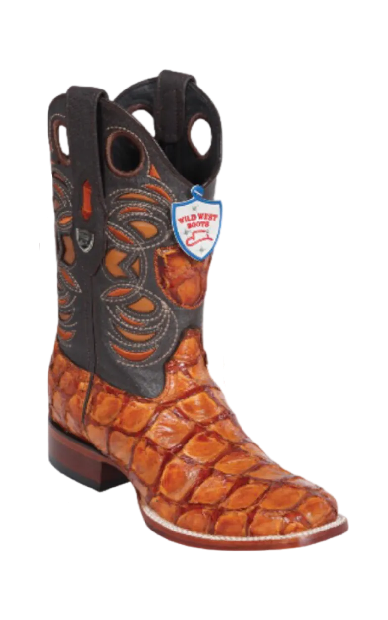 Bota de Pirarucu Original Horma Punta Recortada Wild West
