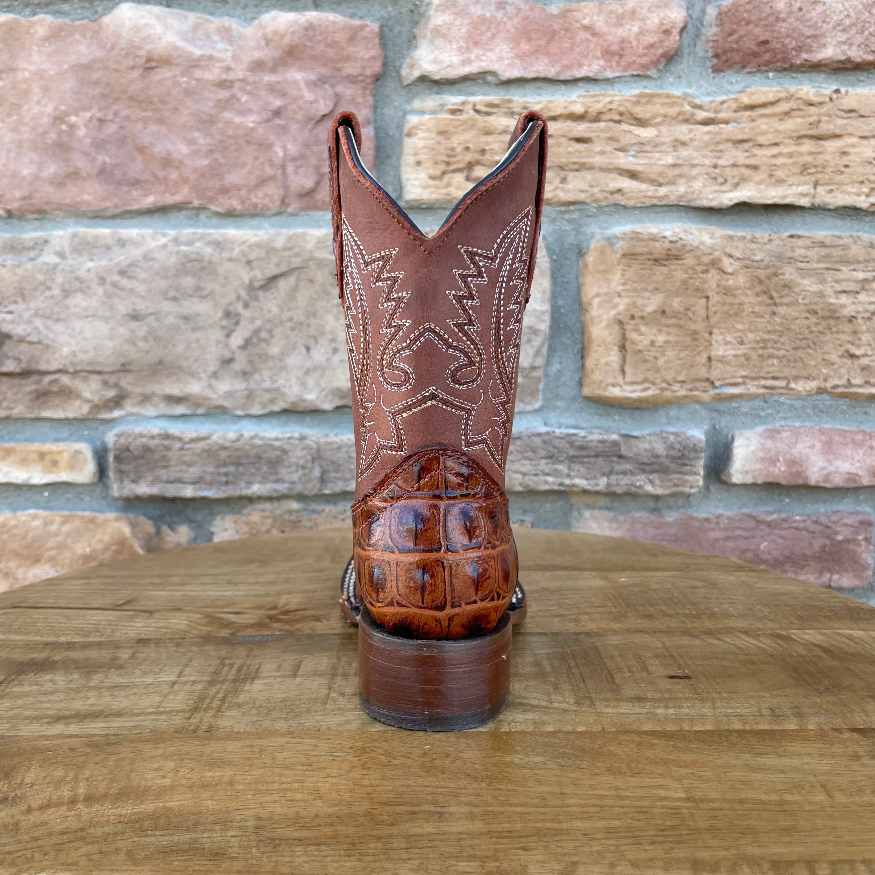 Boy’s Cogñac Crocodile Print Boots
