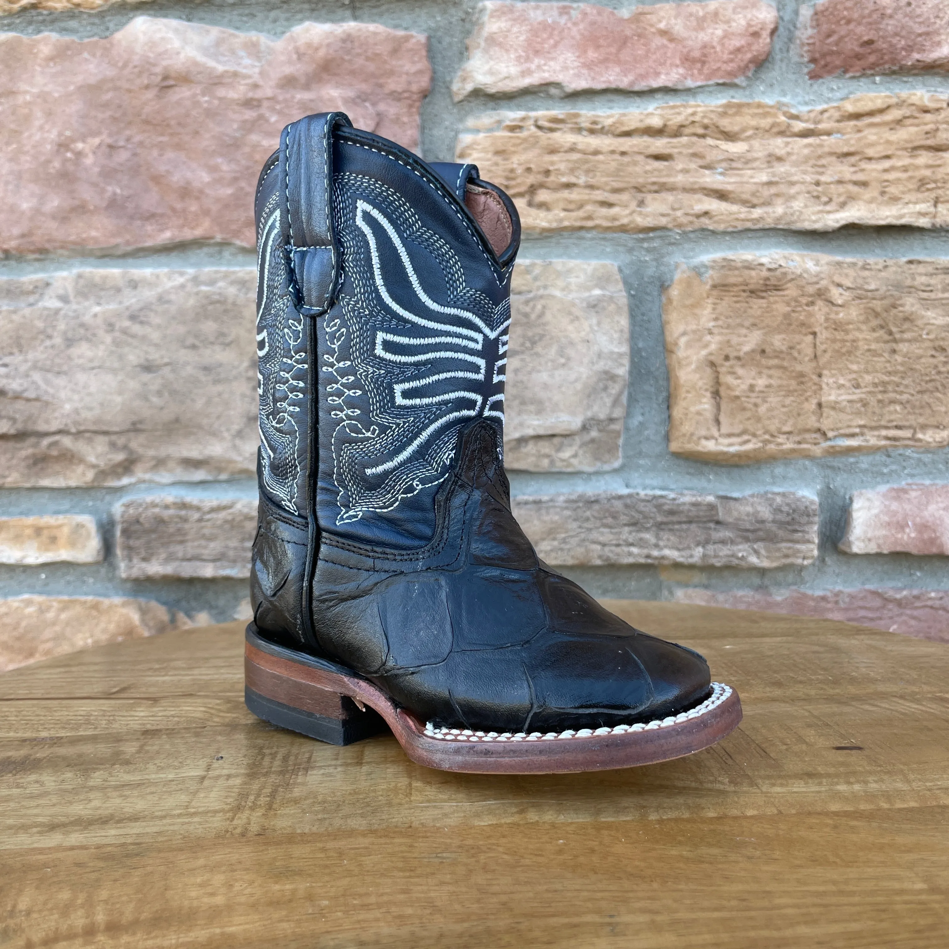 Boy’s Tanner Mark Black Fish Print Boots