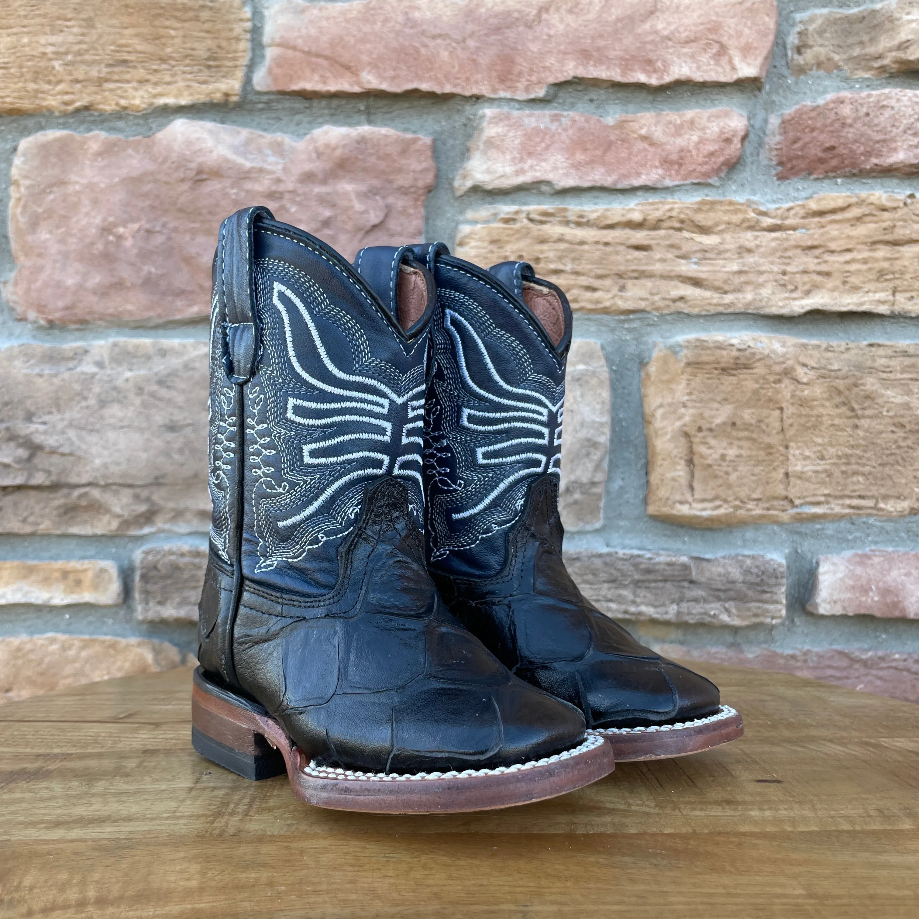 Boy’s Tanner Mark Black Fish Print Boots