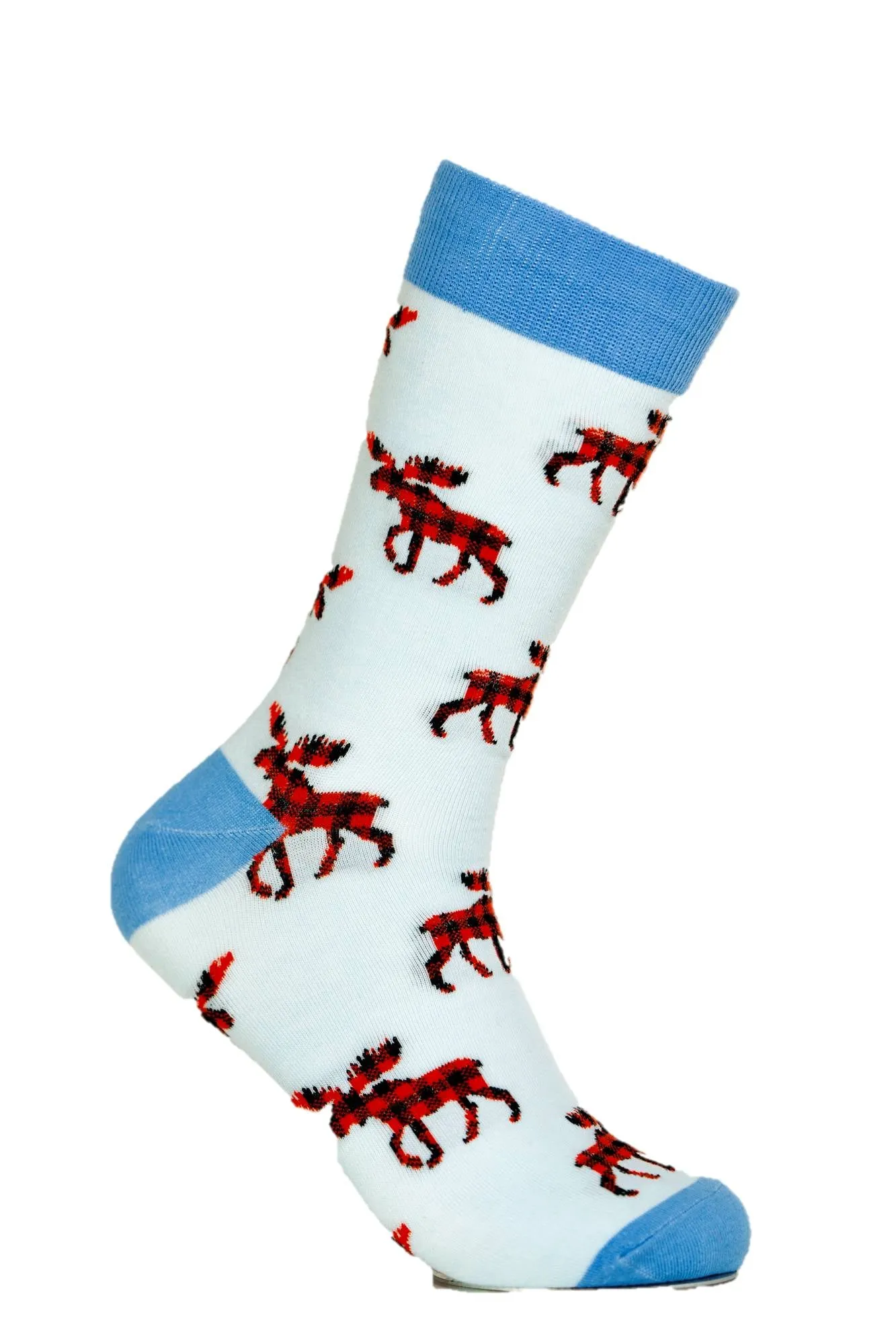 Canadian Moose Plaid Crew Socks