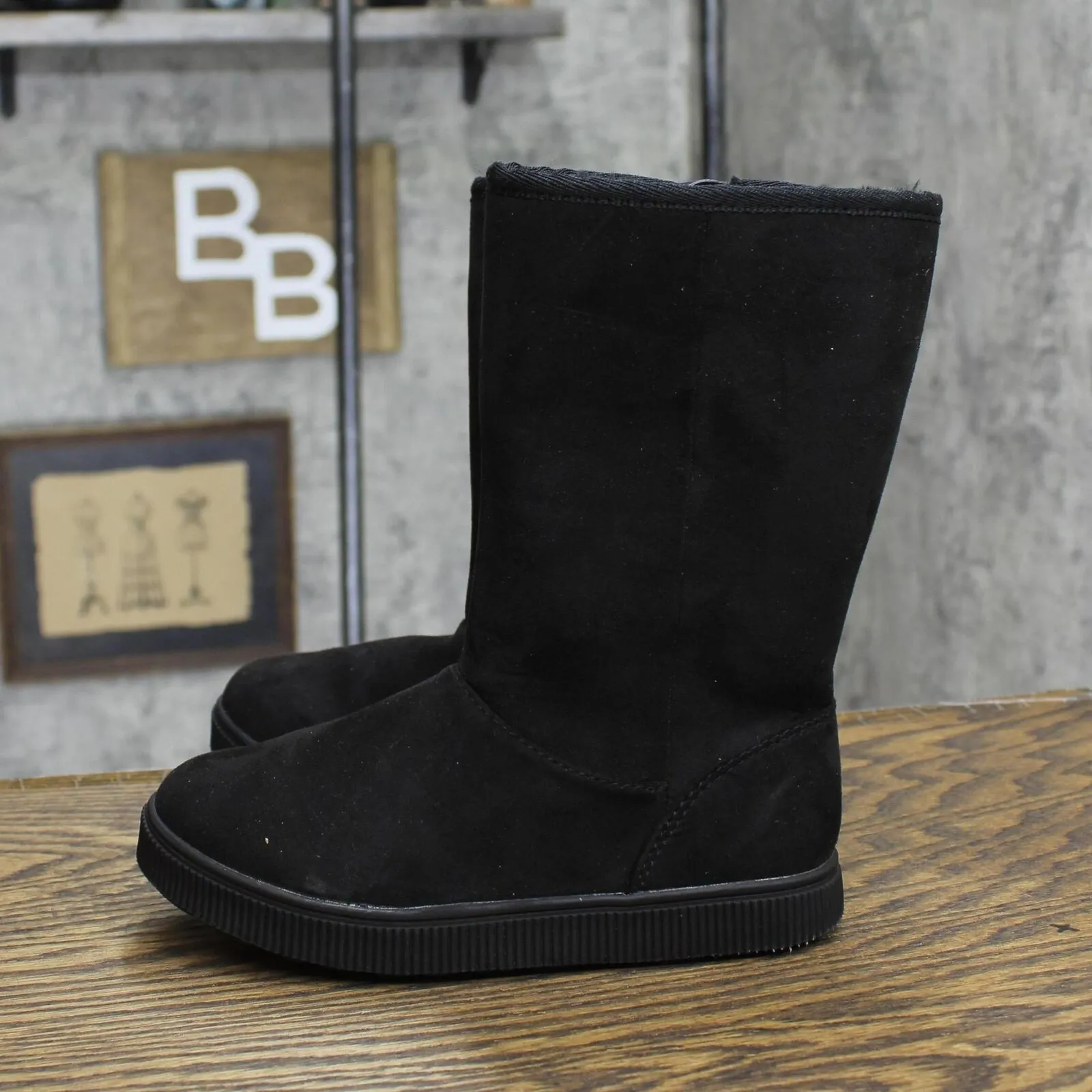 Cat & Jack Girls Natalia Shearling Style Boots 88435465 Black 13