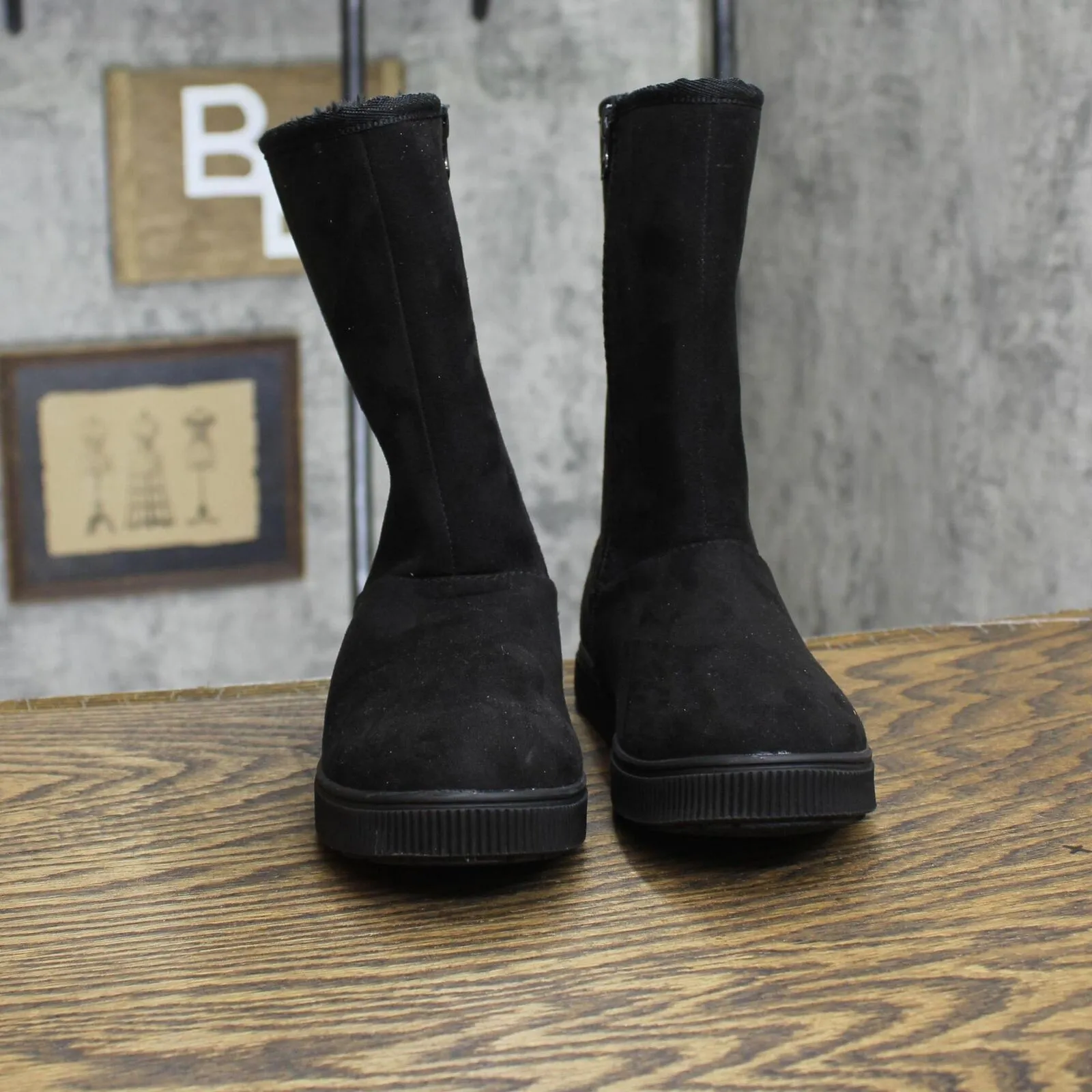 Cat & Jack Girls Natalia Shearling Style Boots 88435465 Black 13