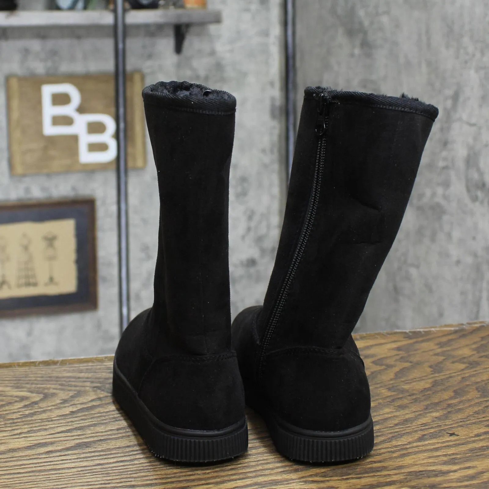 Cat & Jack Girls Natalia Shearling Style Boots 88435465 Black 13