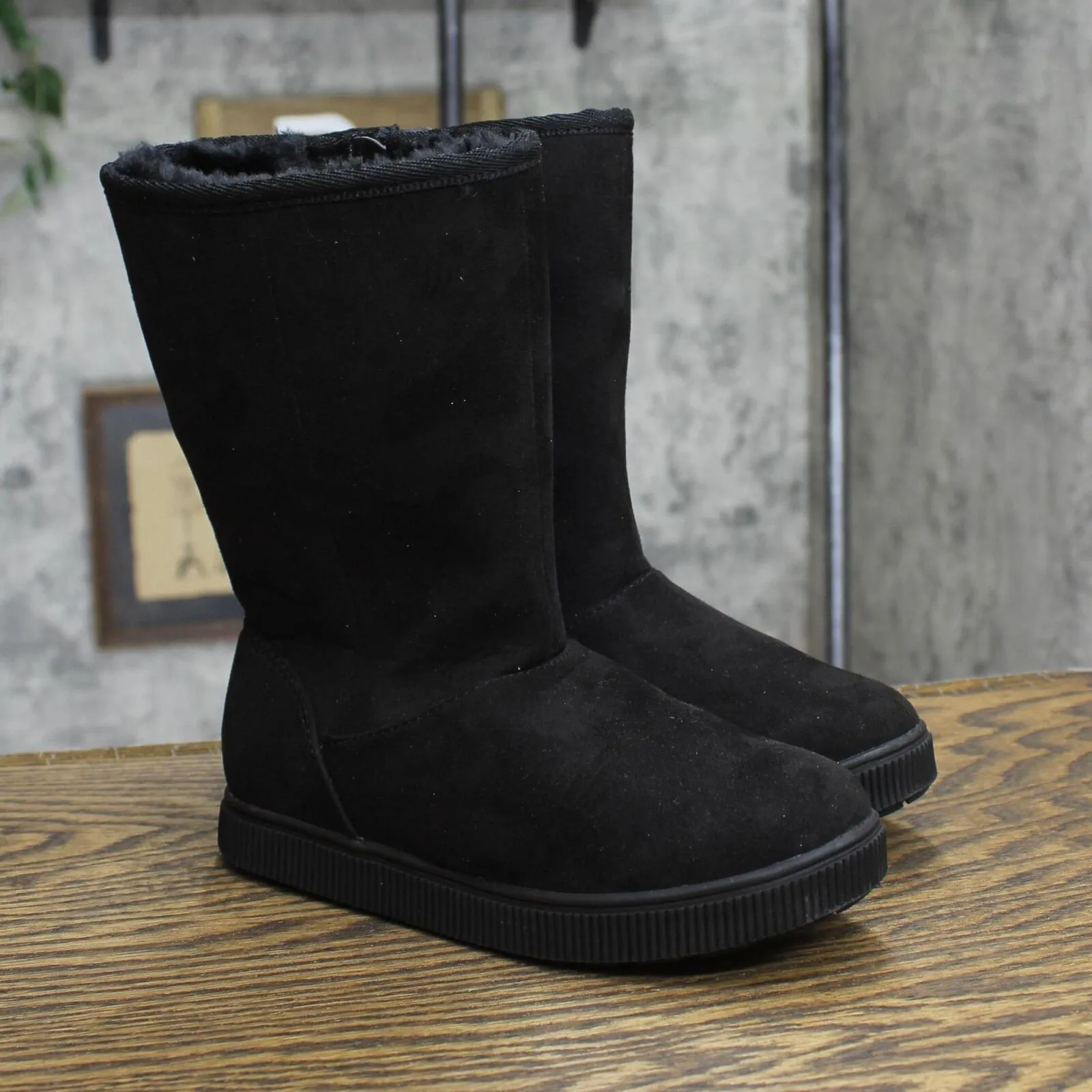 Cat & Jack Girls Natalia Shearling Style Boots 88435465 Black 13