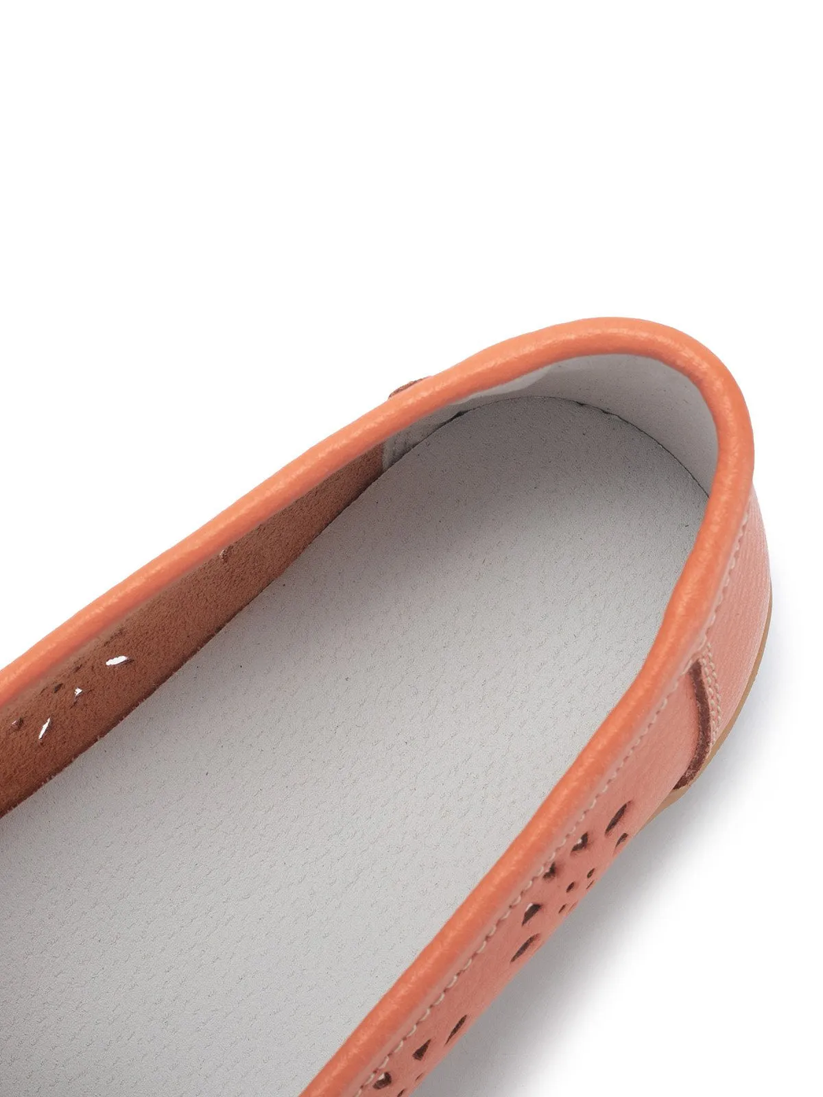 Cowhide Hollow Casual Flat Shoes