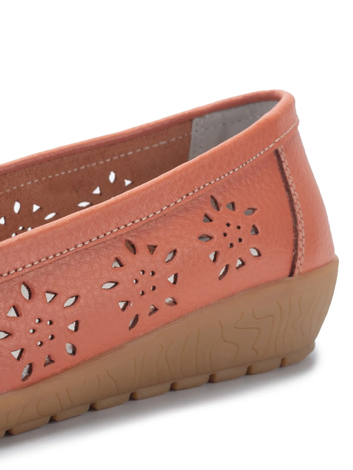 Cowhide Hollow Casual Flat Shoes