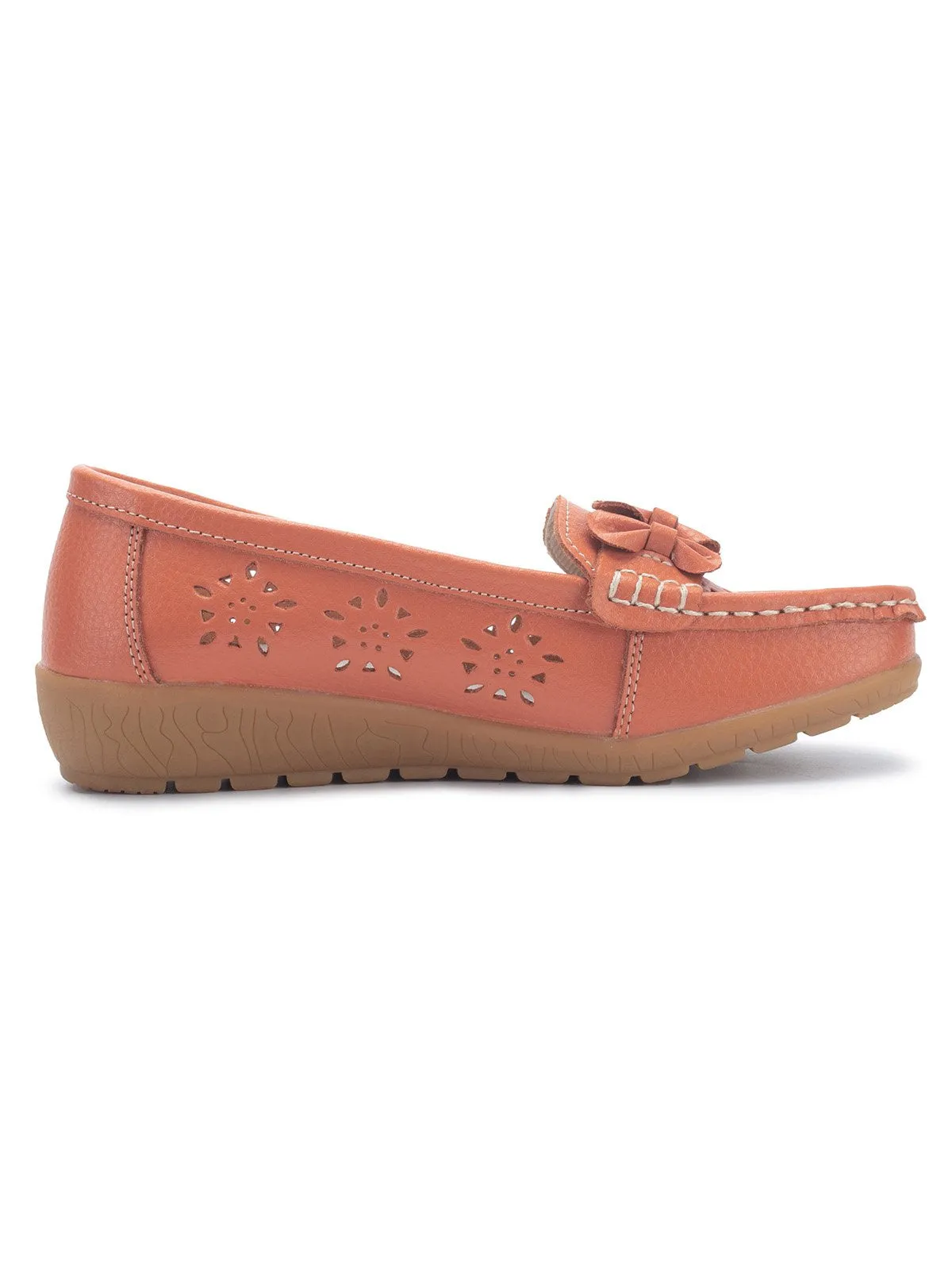 Cowhide Hollow Casual Flat Shoes