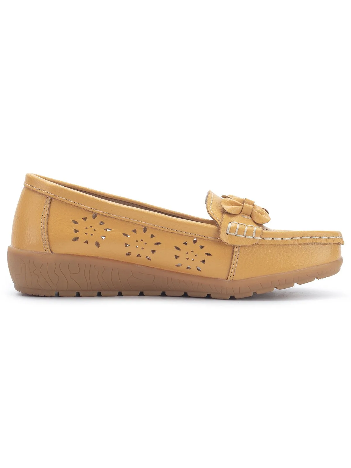 Cowhide Hollow Casual Flat Shoes