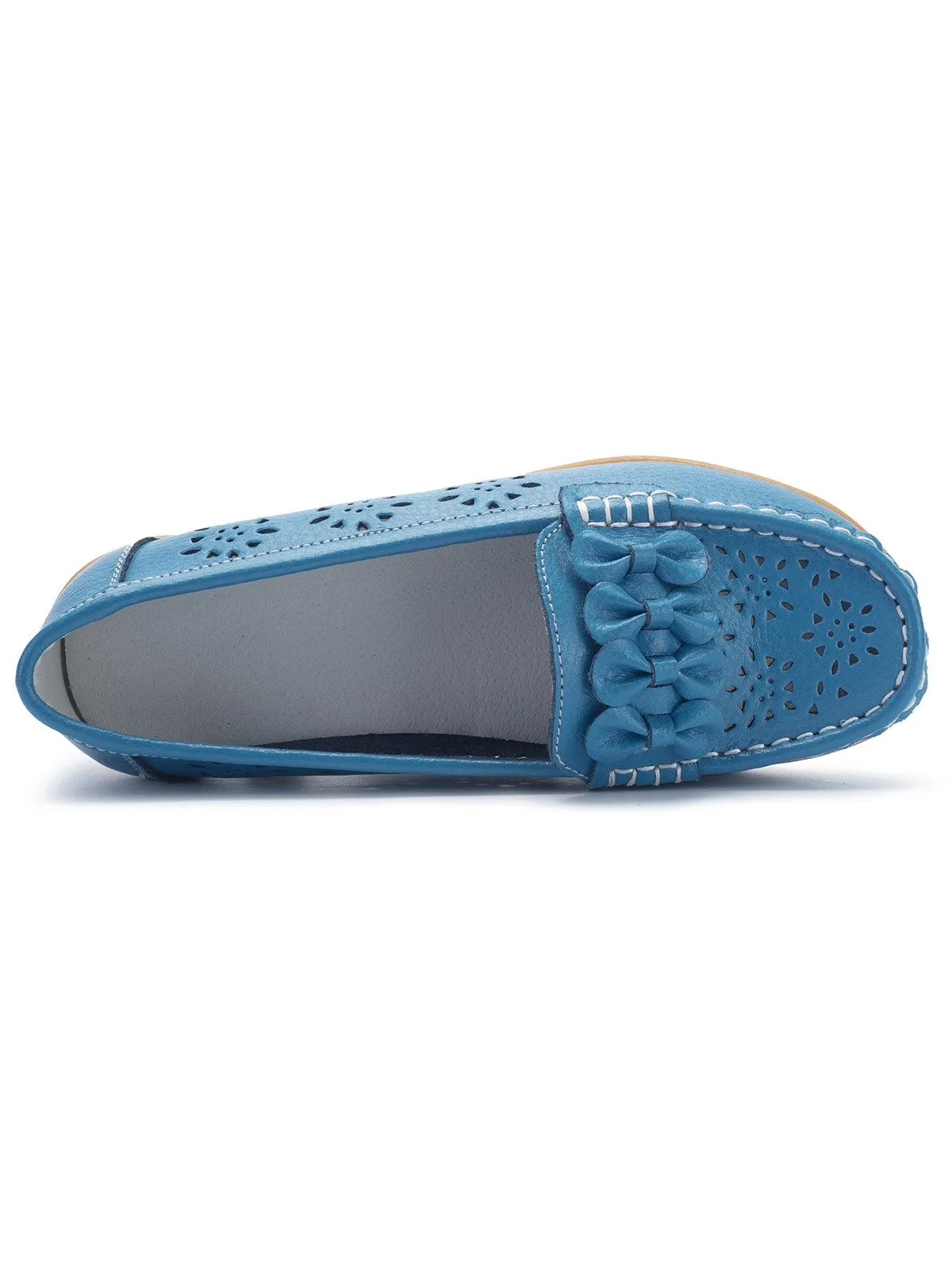 Cowhide Hollow Casual Flat Shoes