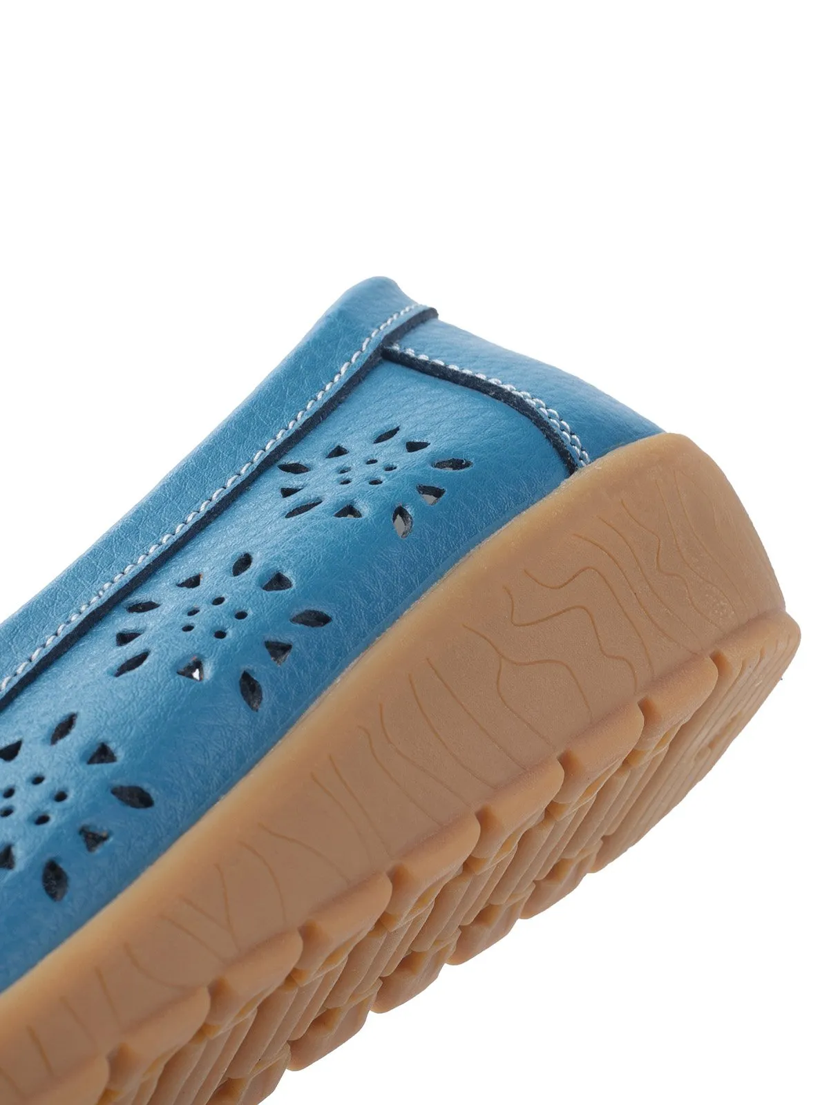 Cowhide Hollow Casual Flat Shoes