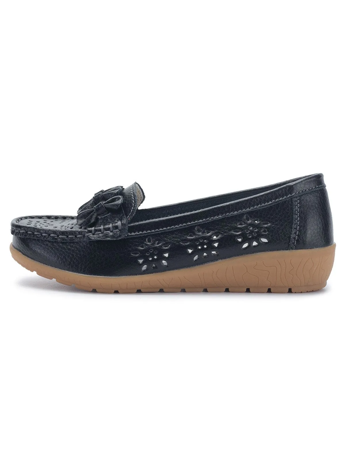 Cowhide Hollow Casual Flat Shoes