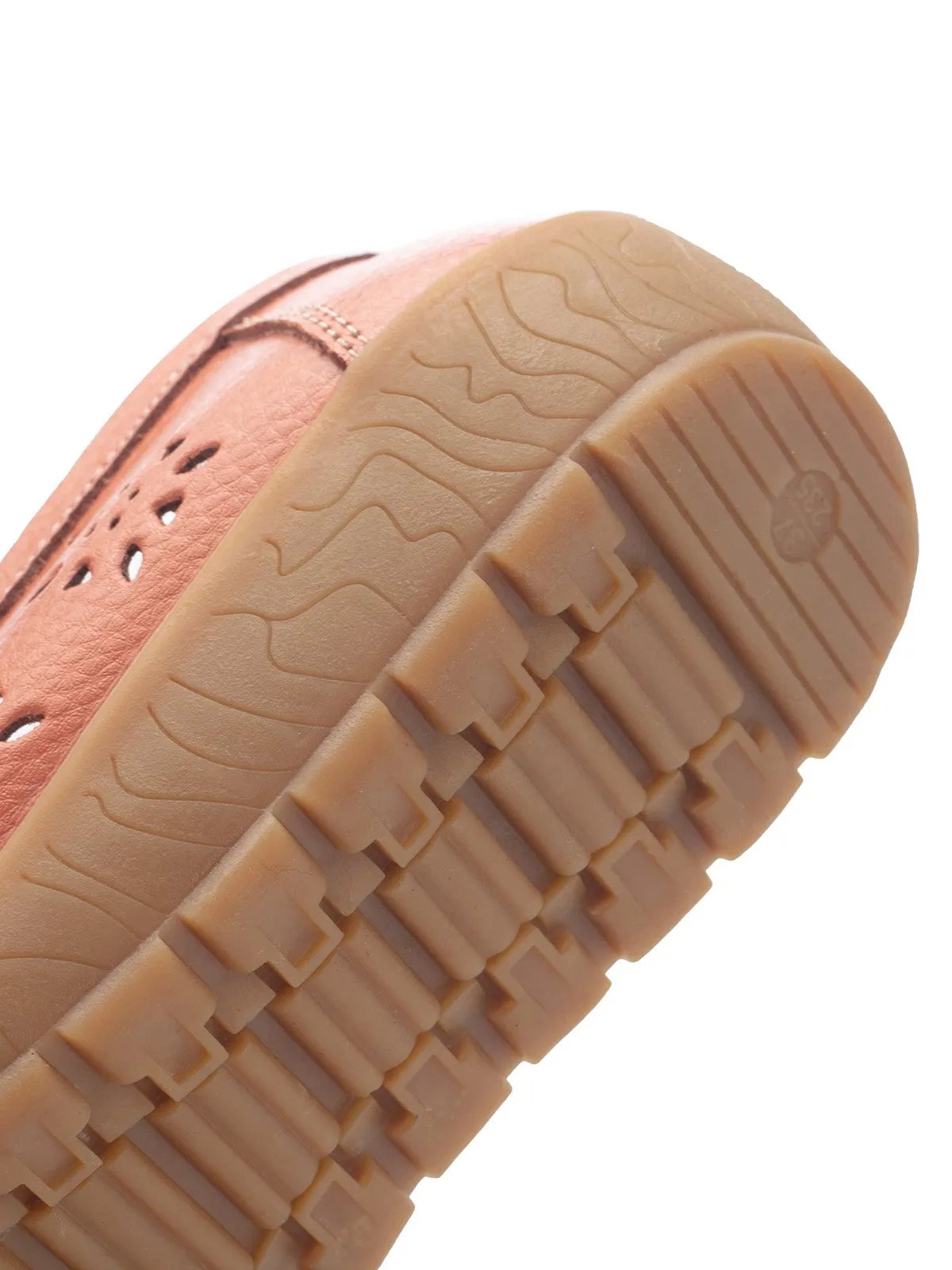 Cowhide Hollow Casual Flat Shoes