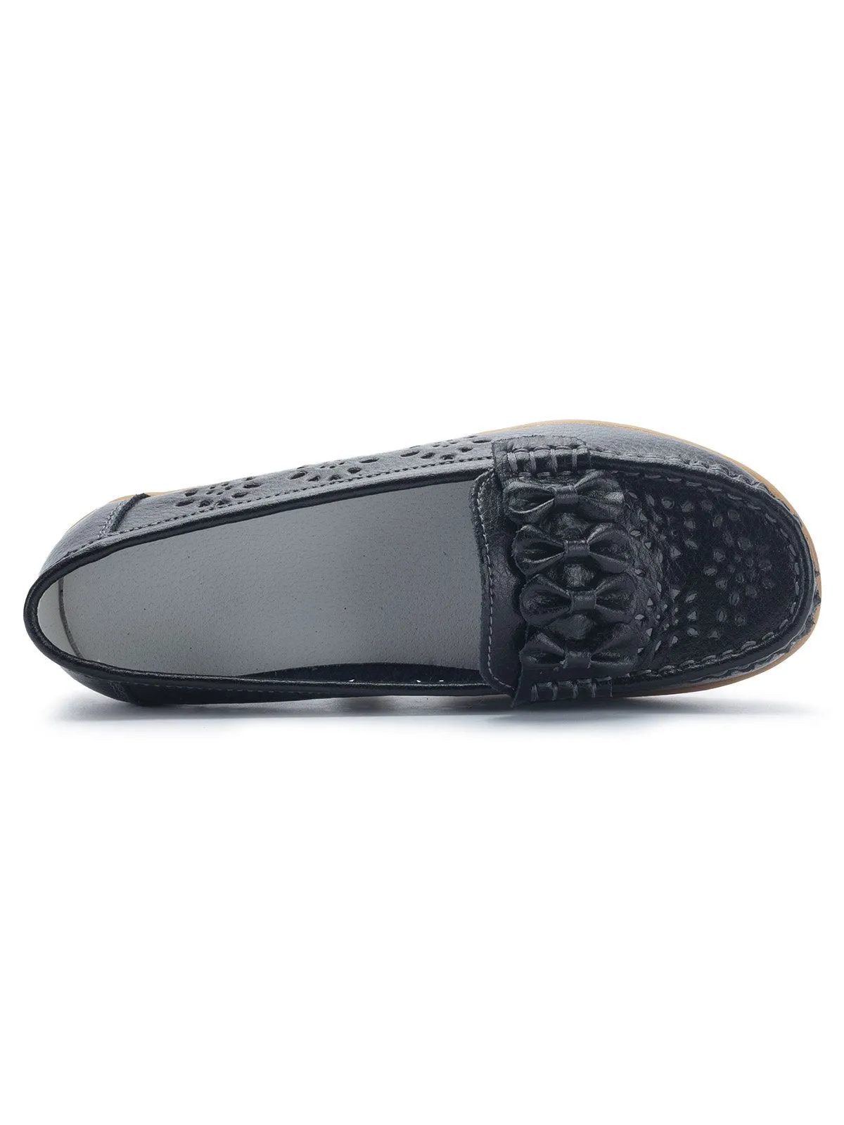 Cowhide Hollow Casual Flat Shoes