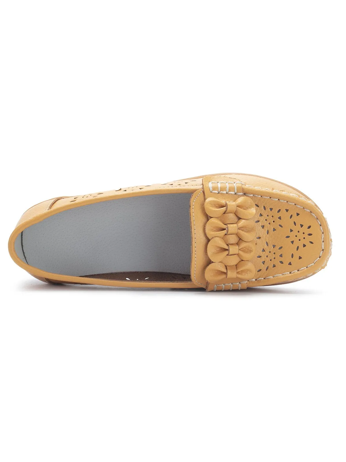 Cowhide Hollow Casual Flat Shoes