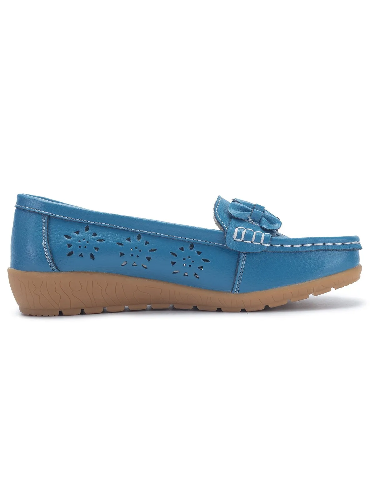 Cowhide Hollow Casual Flat Shoes
