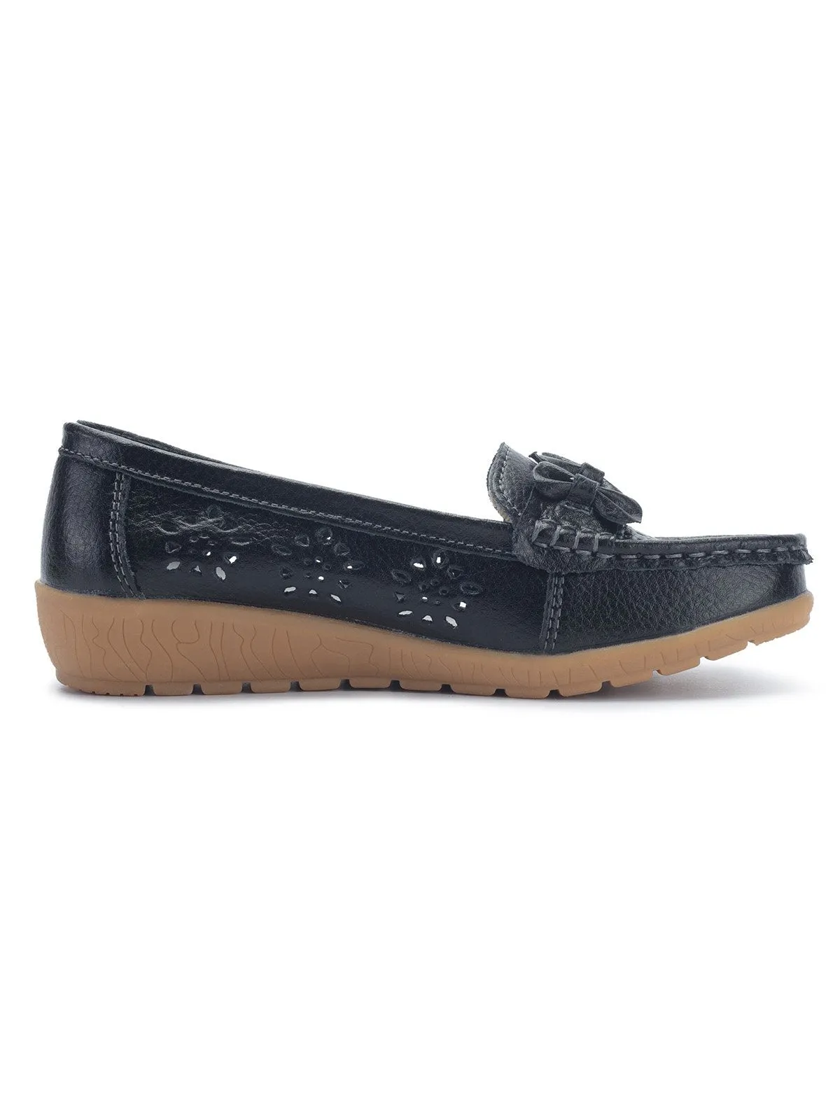 Cowhide Hollow Casual Flat Shoes