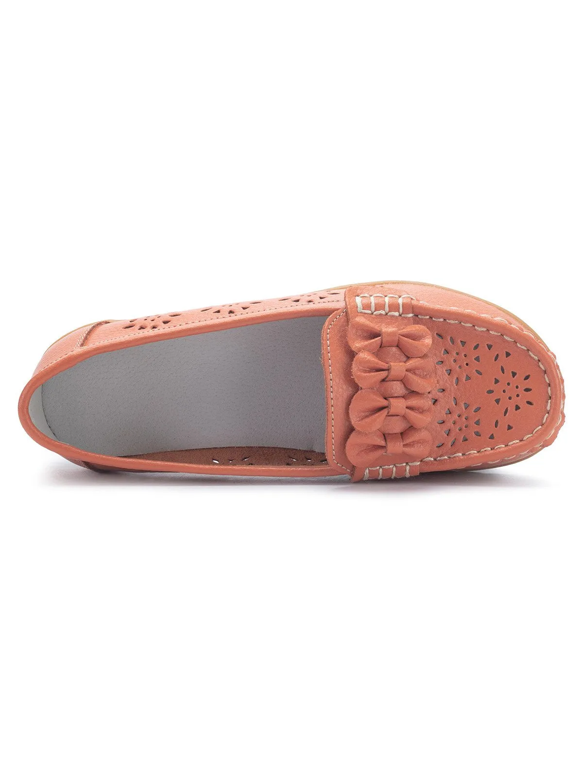 Cowhide Hollow Casual Flat Shoes