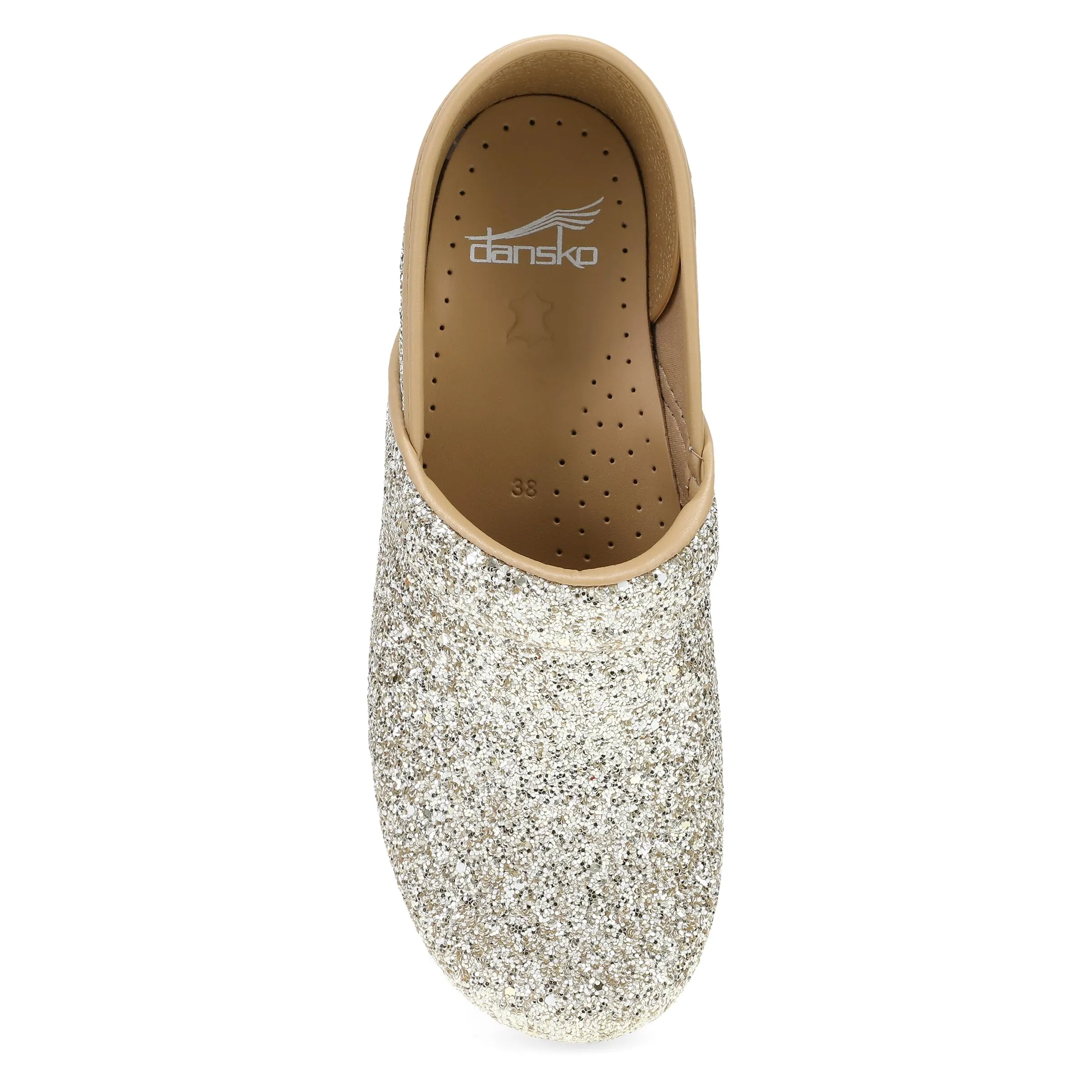 Dansko Professional Slip-On Clogs for Women - Rocker Sole and Arch Support for Comfort - Ideal for Long Standing Professional - Food Service, Healthcare Professional Red Glitter 9.5-10 M US