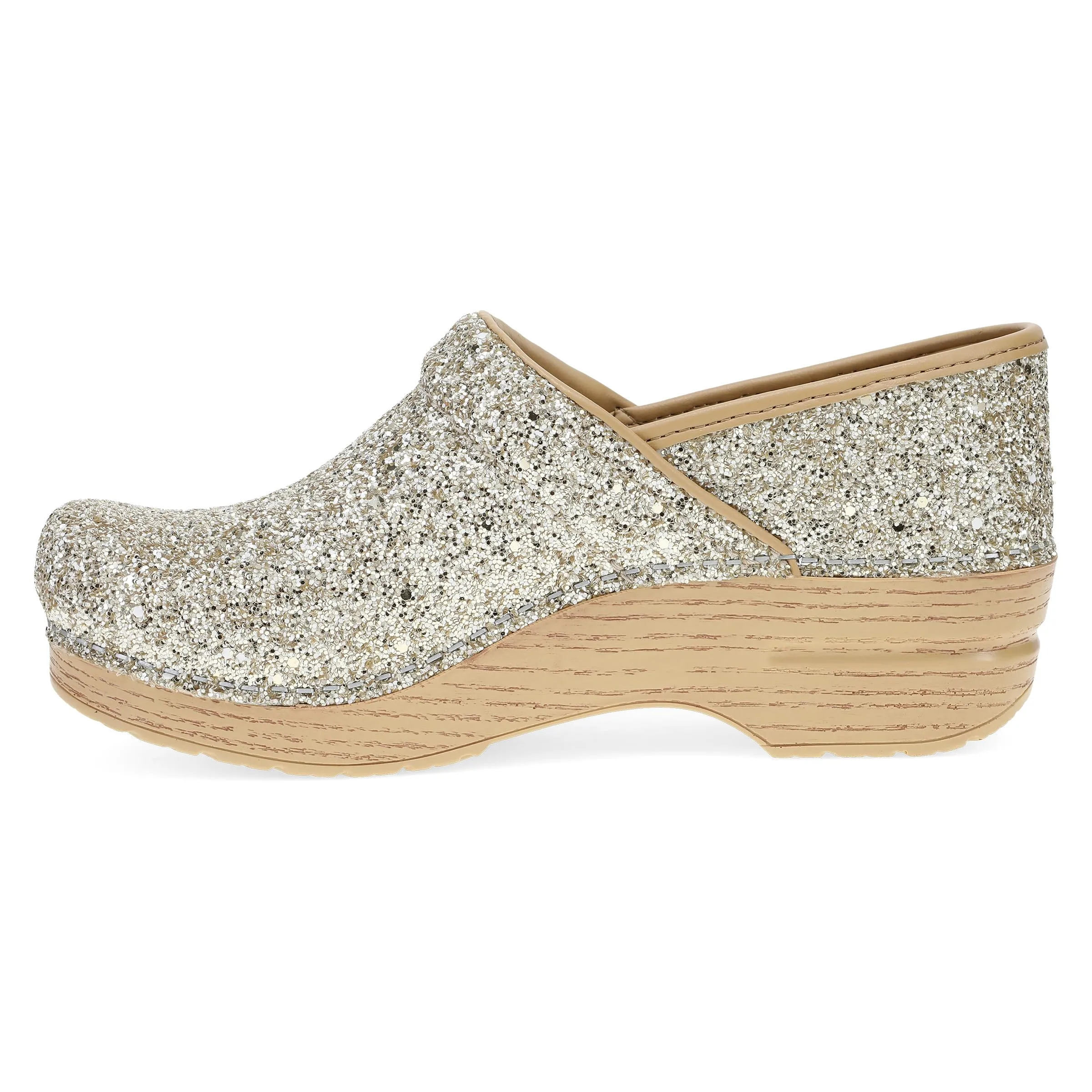 Dansko Professional Slip-On Clogs for Women - Rocker Sole and Arch Support for Comfort - Ideal for Long Standing Professional - Food Service, Healthcare Professional Red Glitter 9.5-10 M US