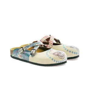 Dry Head With Glasses and American Flagged, Blue, Red Patterned Clogs - CAL112