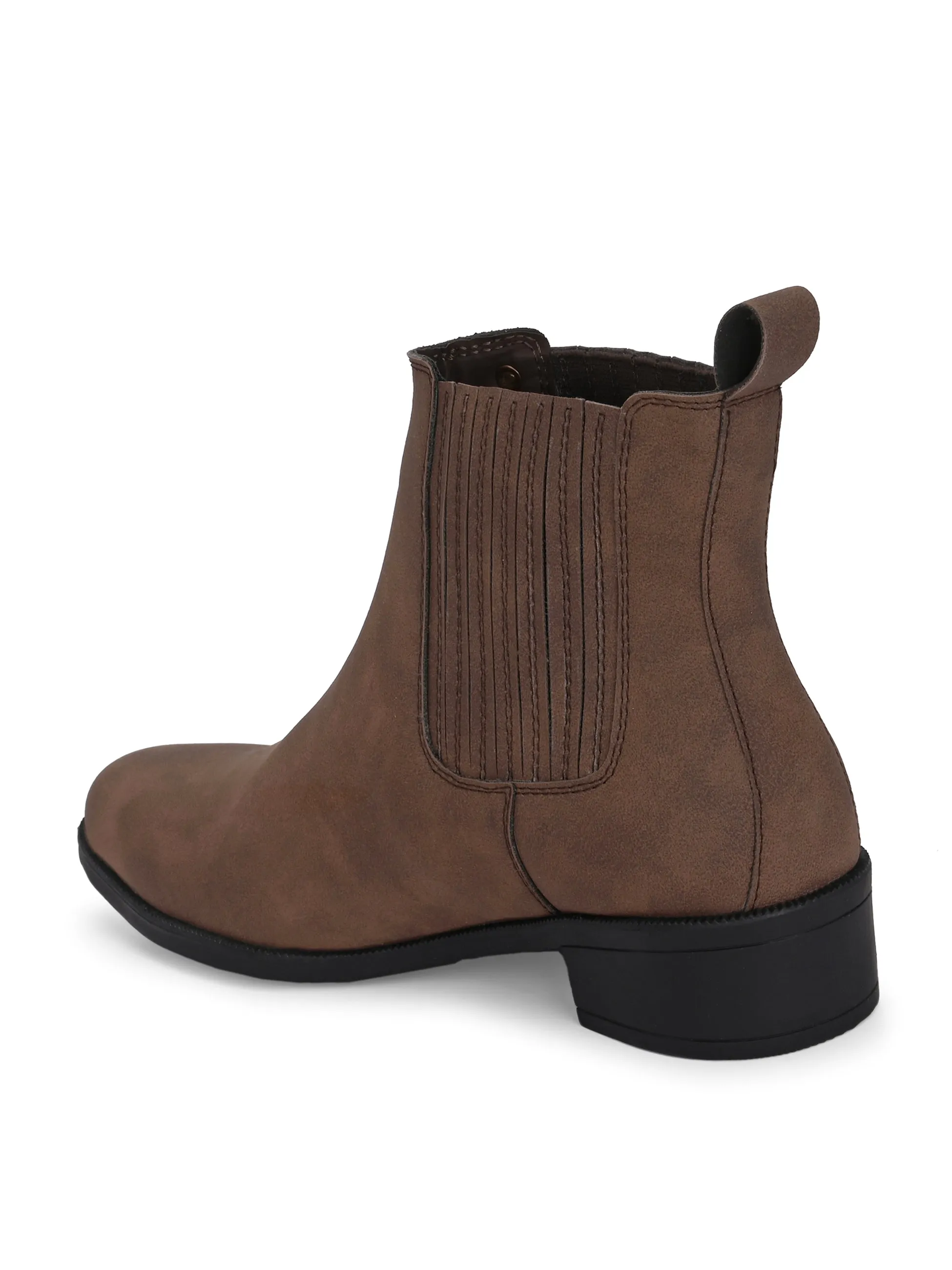 El Paso Women Faux Leather Casual Chelsea Boots