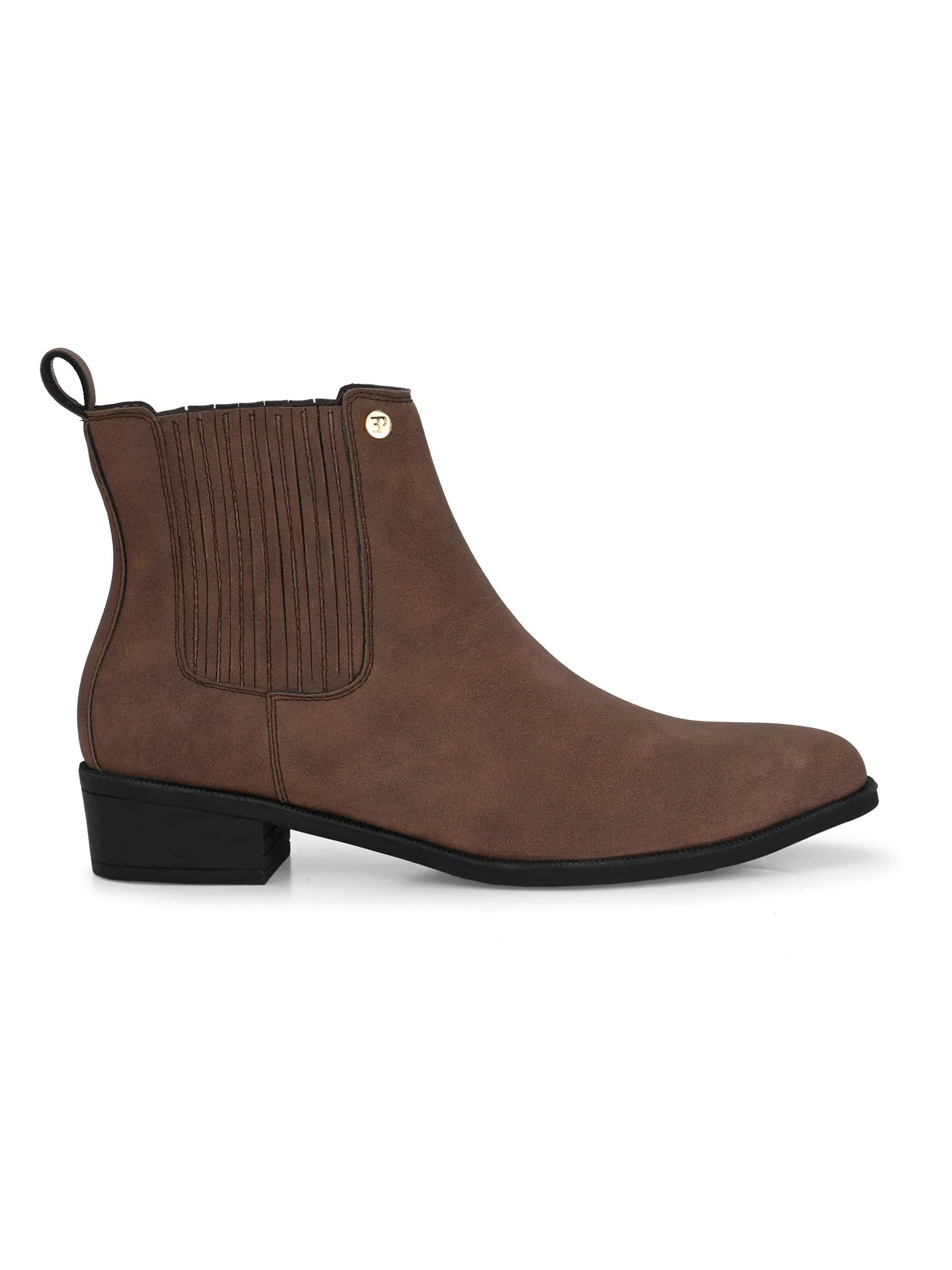 El Paso Women Faux Leather Casual Chelsea Boots