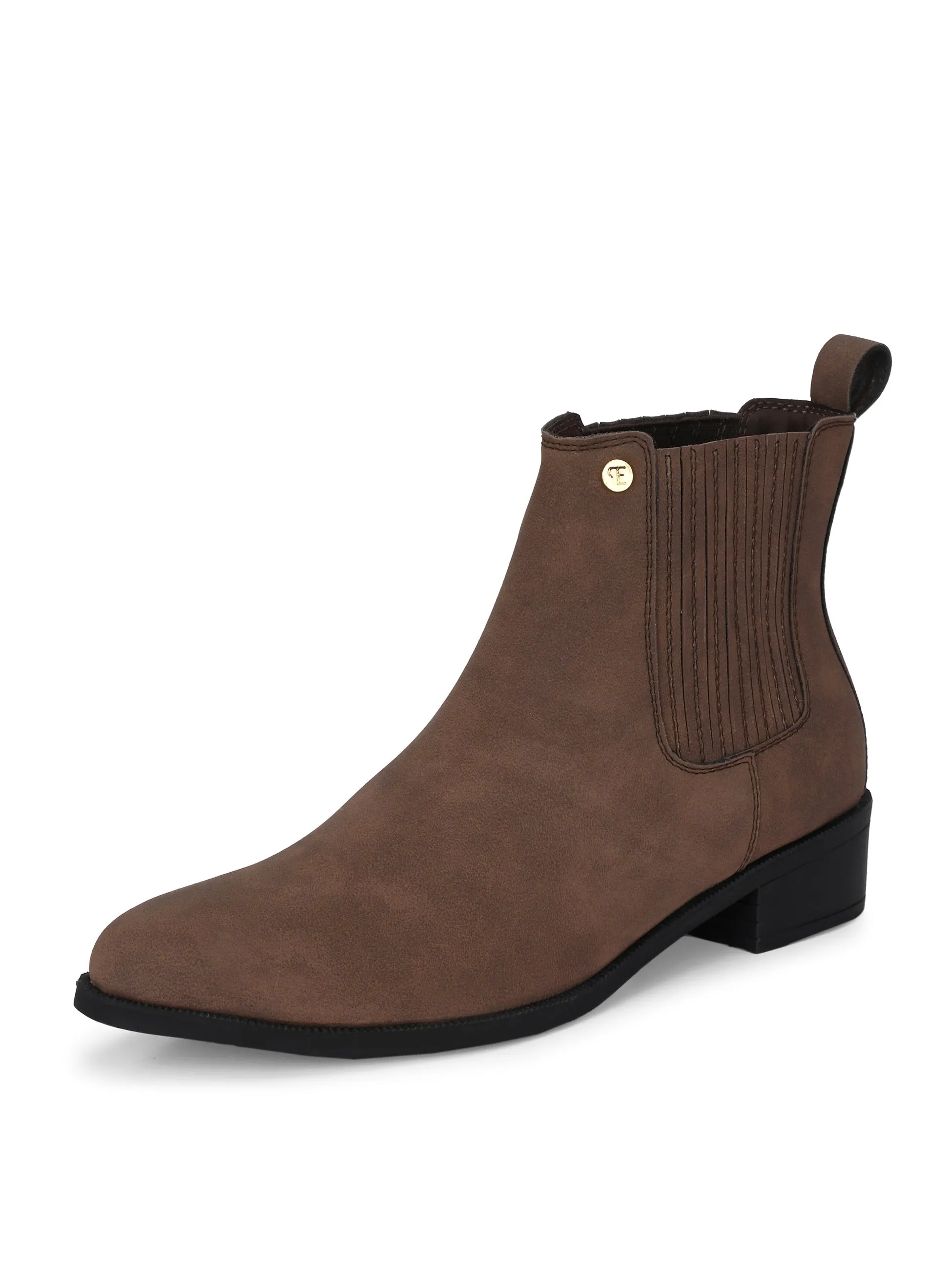 El Paso Women Faux Leather Casual Chelsea Boots
