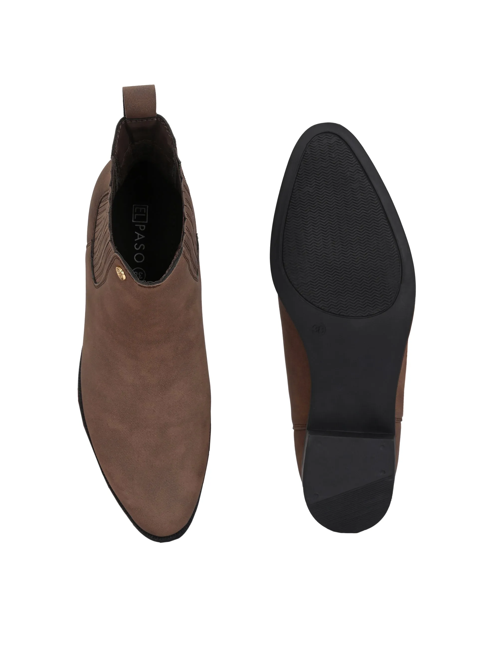 El Paso Women Faux Leather Casual Chelsea Boots