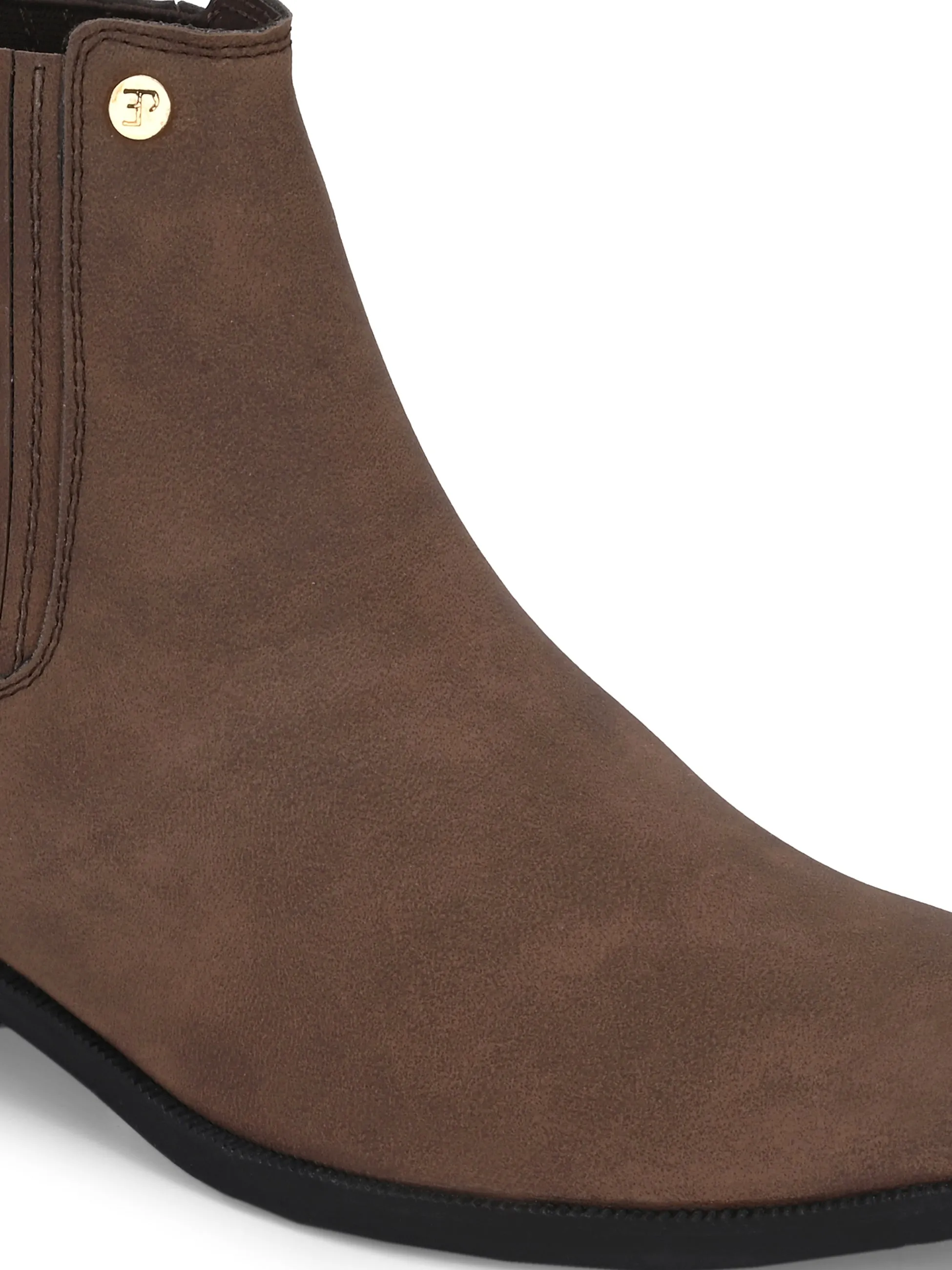 El Paso Women Faux Leather Casual Chelsea Boots