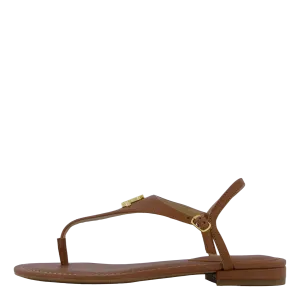 Ellington Burnished Leather Sandal Deep Saddle Tan