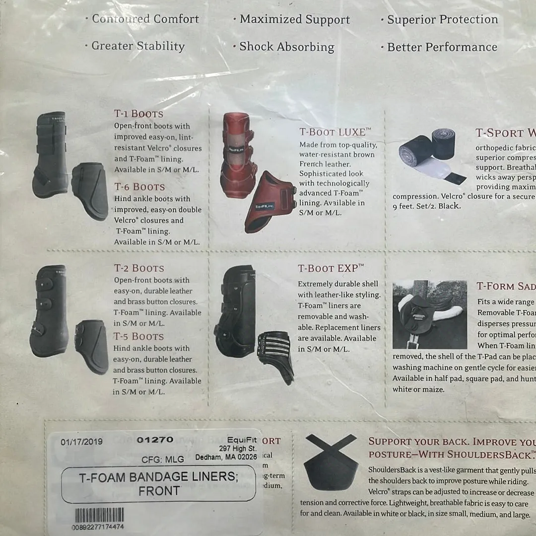 Equifit T-Foam Liners (Front) Medium/Large