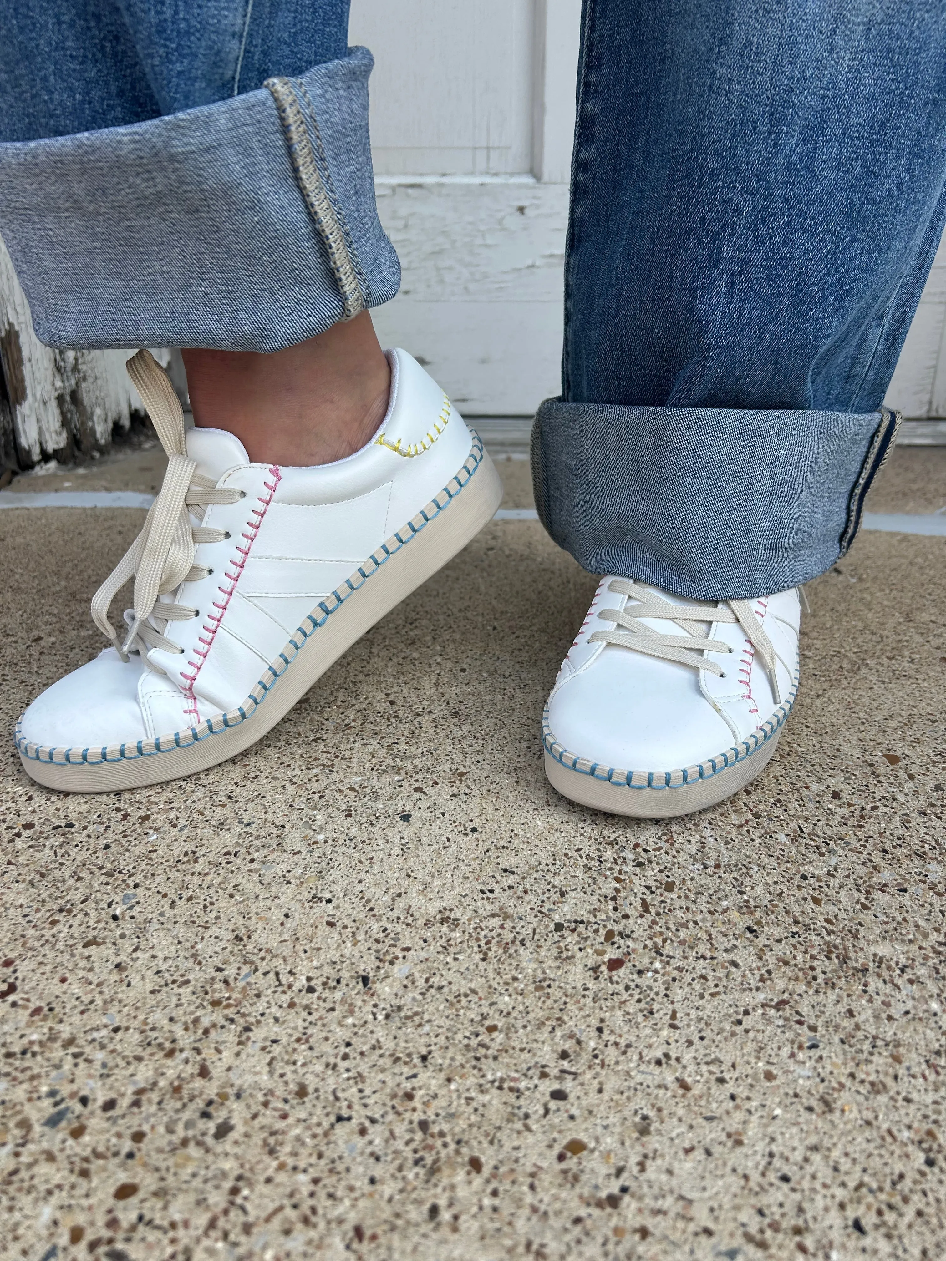 Friend Zone Sneakers: White Multi