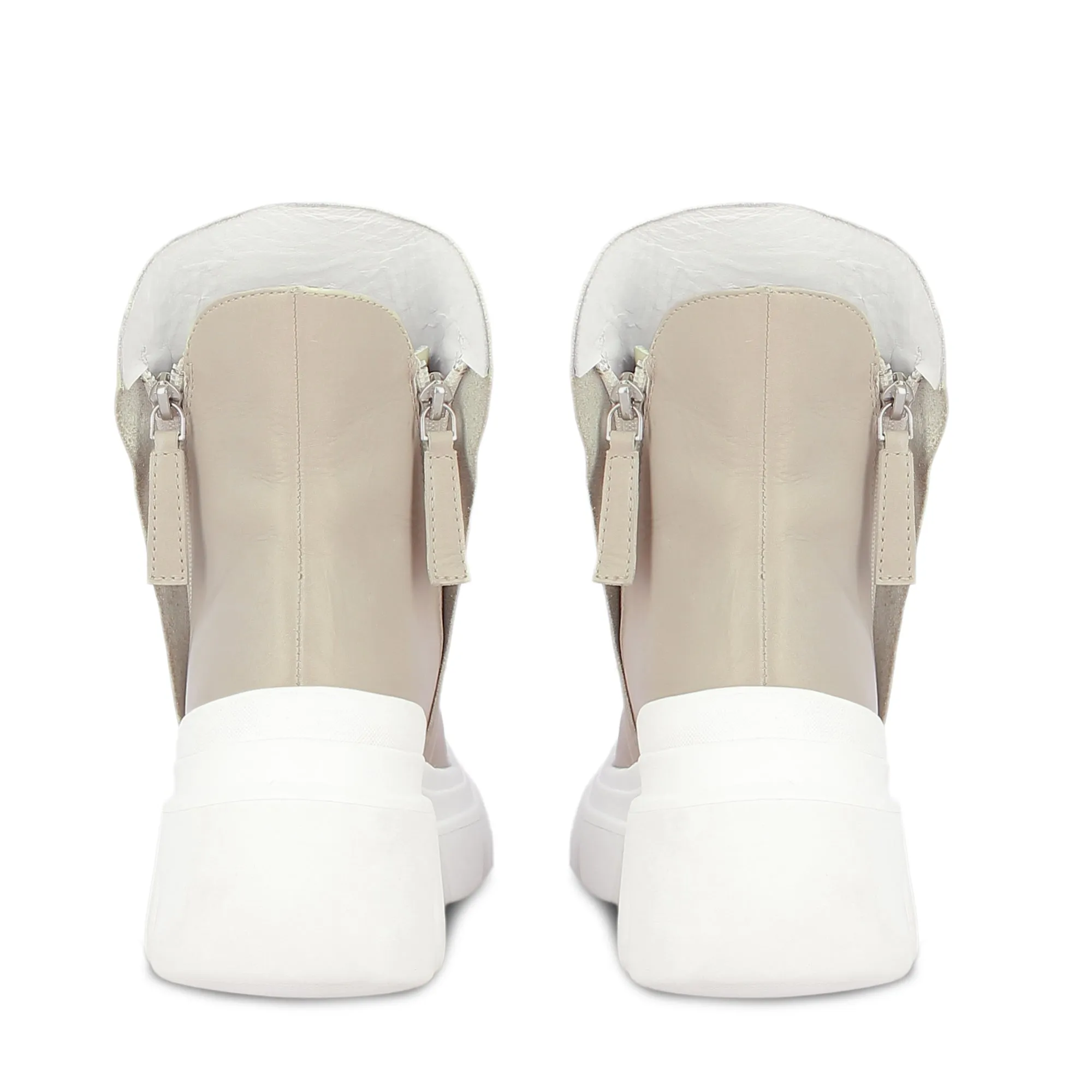 Hayden Leather Boots - Grey