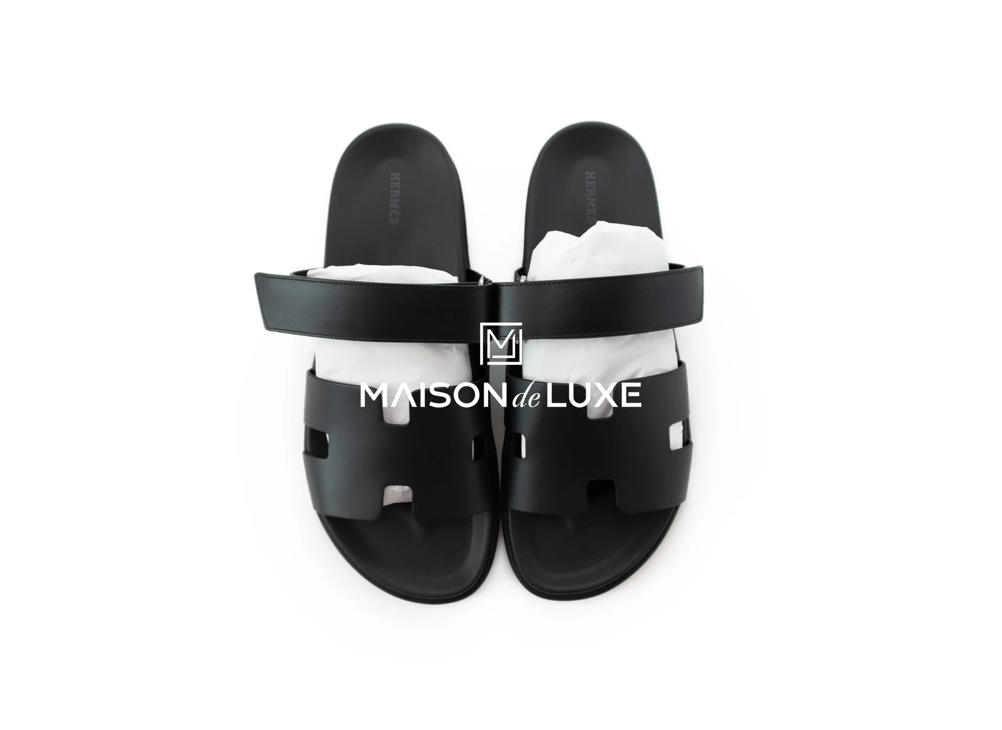 Hermes Men's Black Chypre Sandal 45