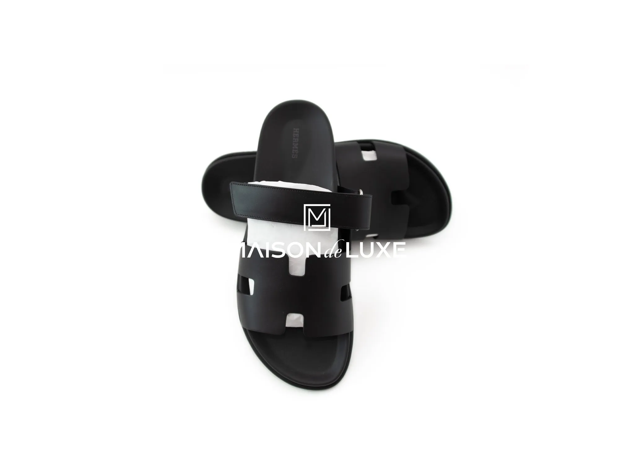 Hermes Men's Black Chypre Sandal 45