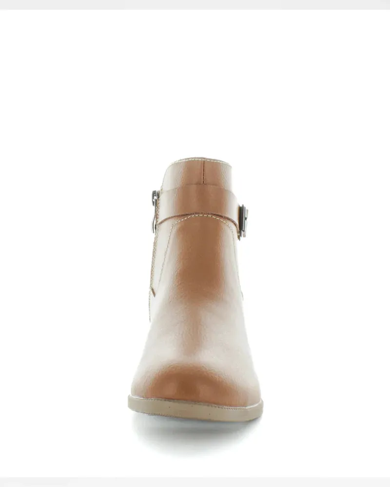 Just Bee Carabel Tan Leather Ankle Boots