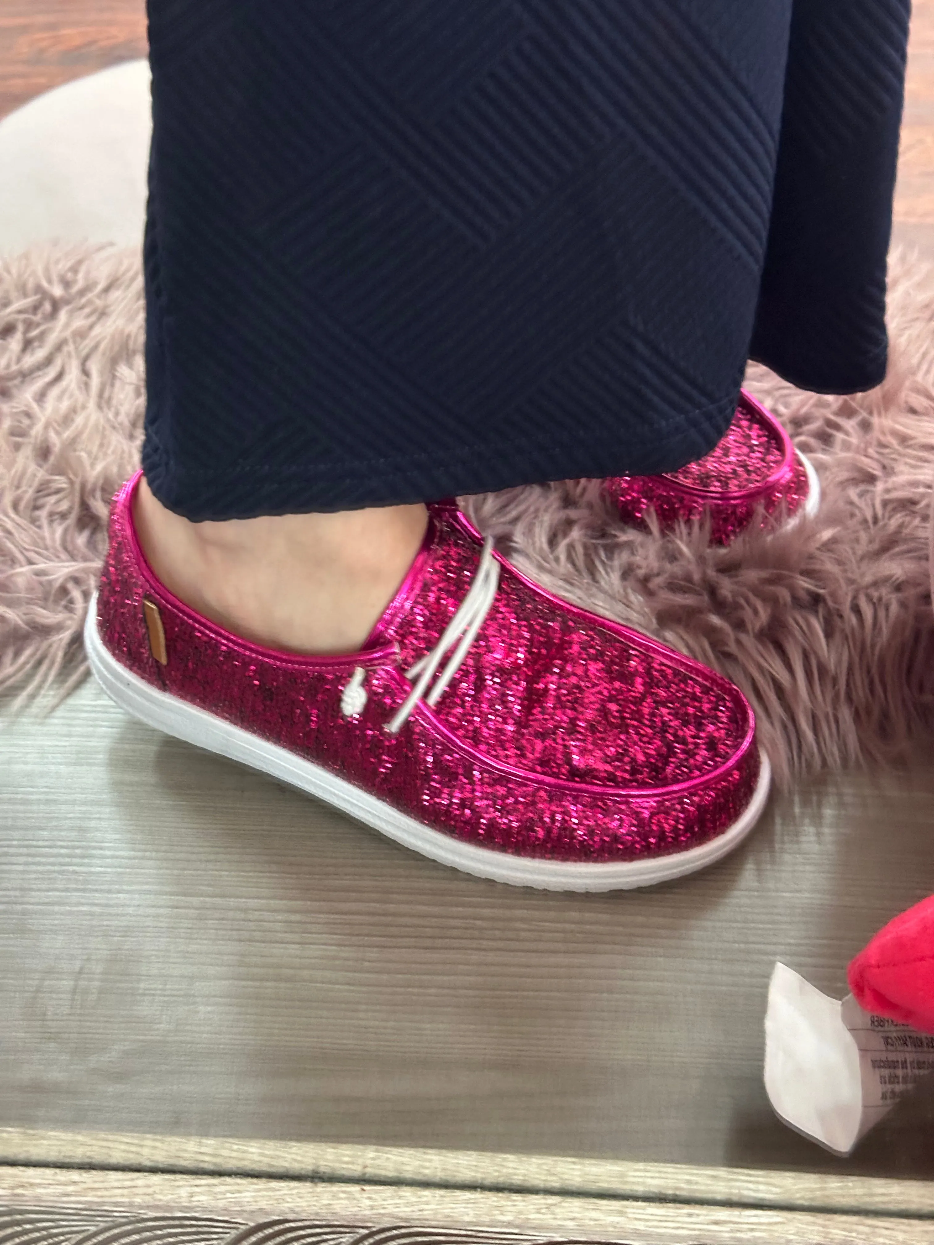 Kayak Sneakers Glitter: Fuchsia