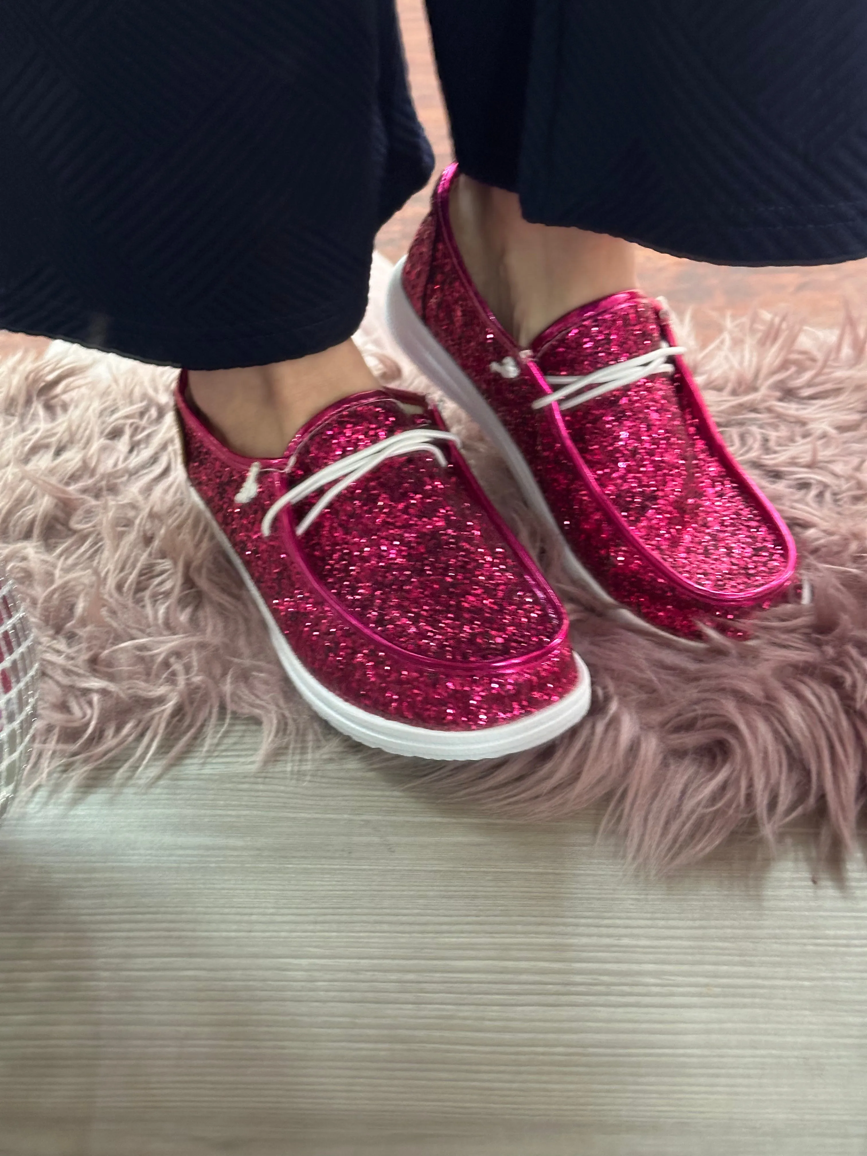 Kayak Sneakers Glitter: Fuchsia
