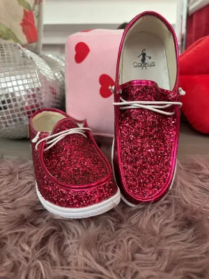 Kayak Sneakers Glitter: Fuchsia