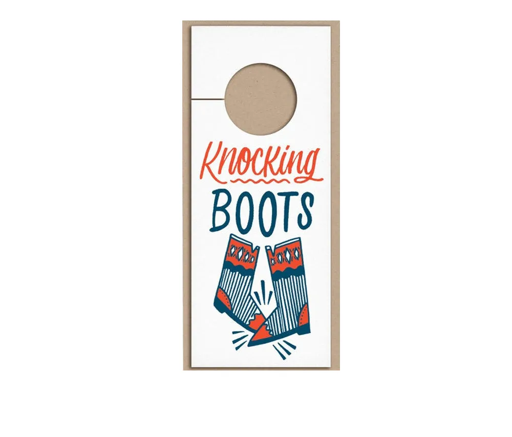 Knocking Boots Door Card